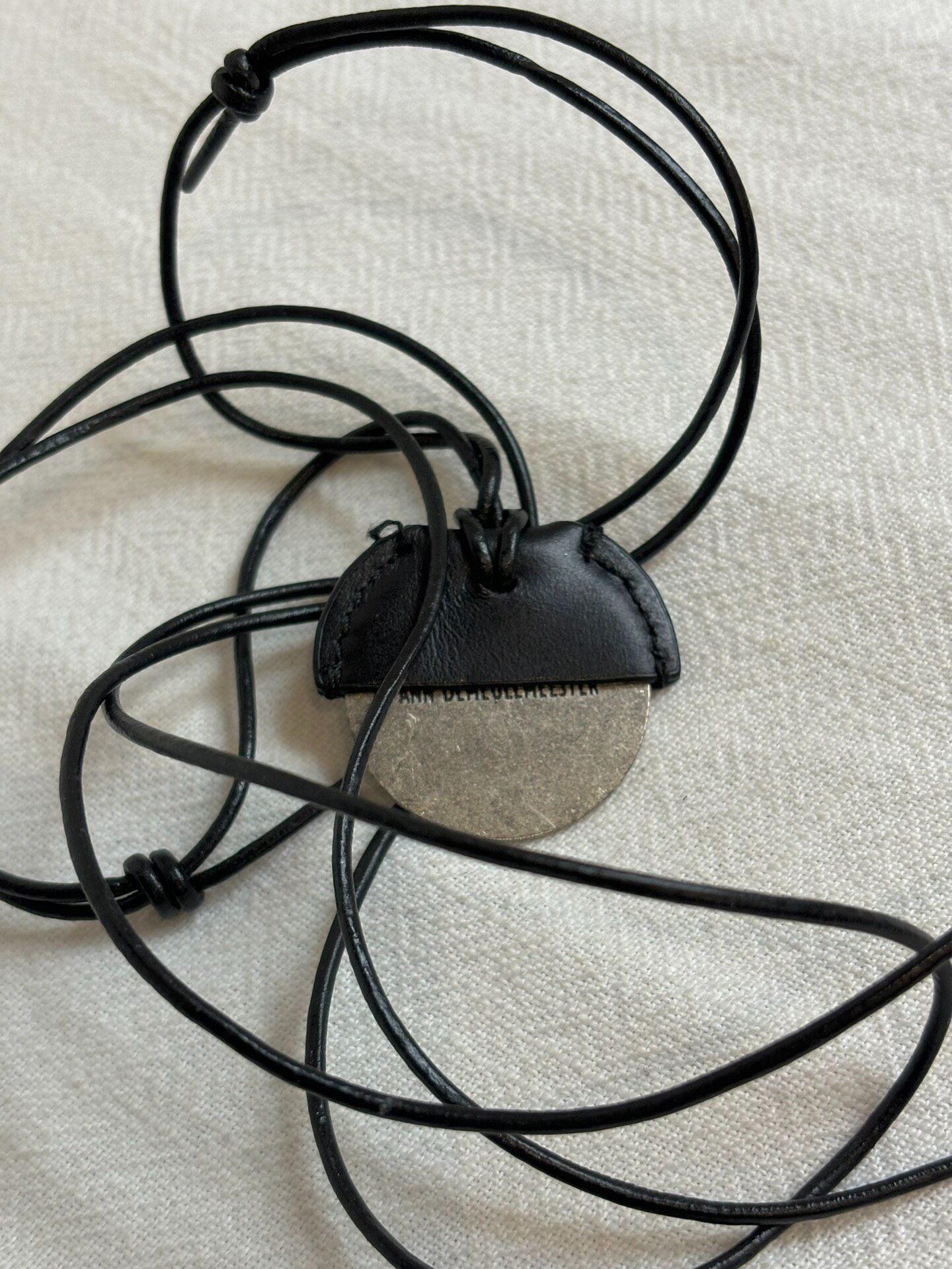 Ann Demeulemeester Silver Disc Necklace