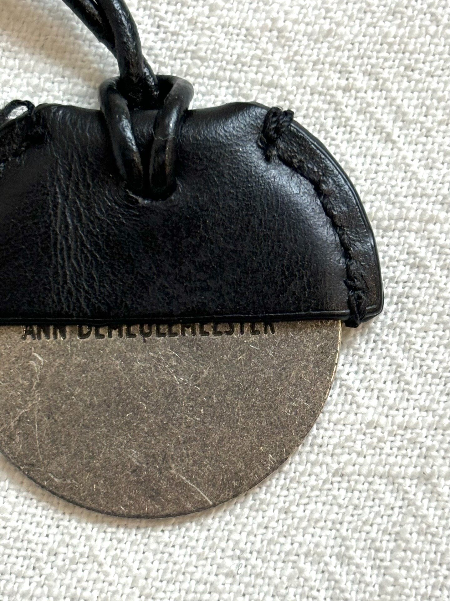 Ann Demeulemeester Silver Disc Necklace — back