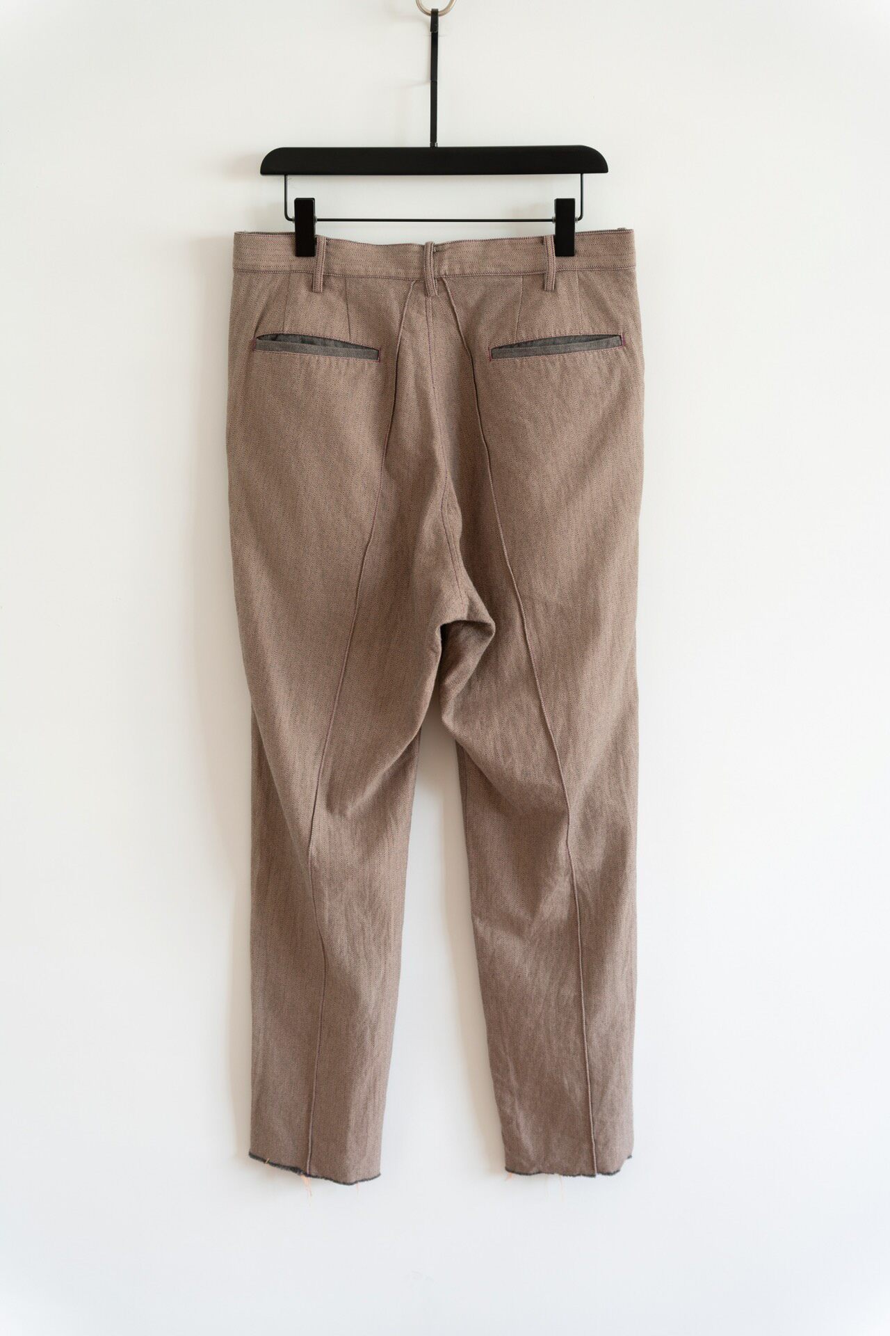 Sulvam 19SS Frayed Herringbone Trousers — front