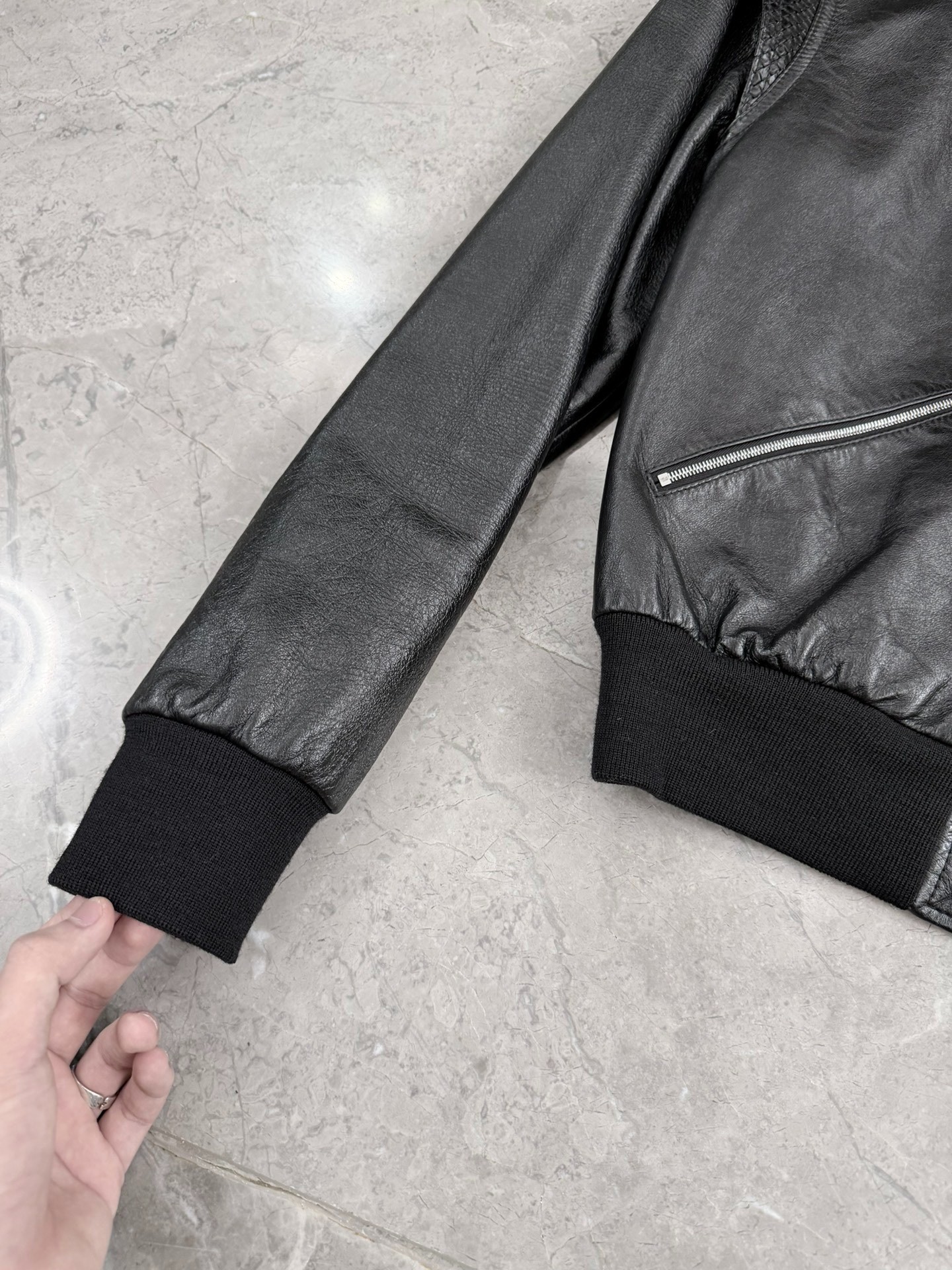 Celine Hedi Slimane 19SS Snakeskin Leather Jacket — front
