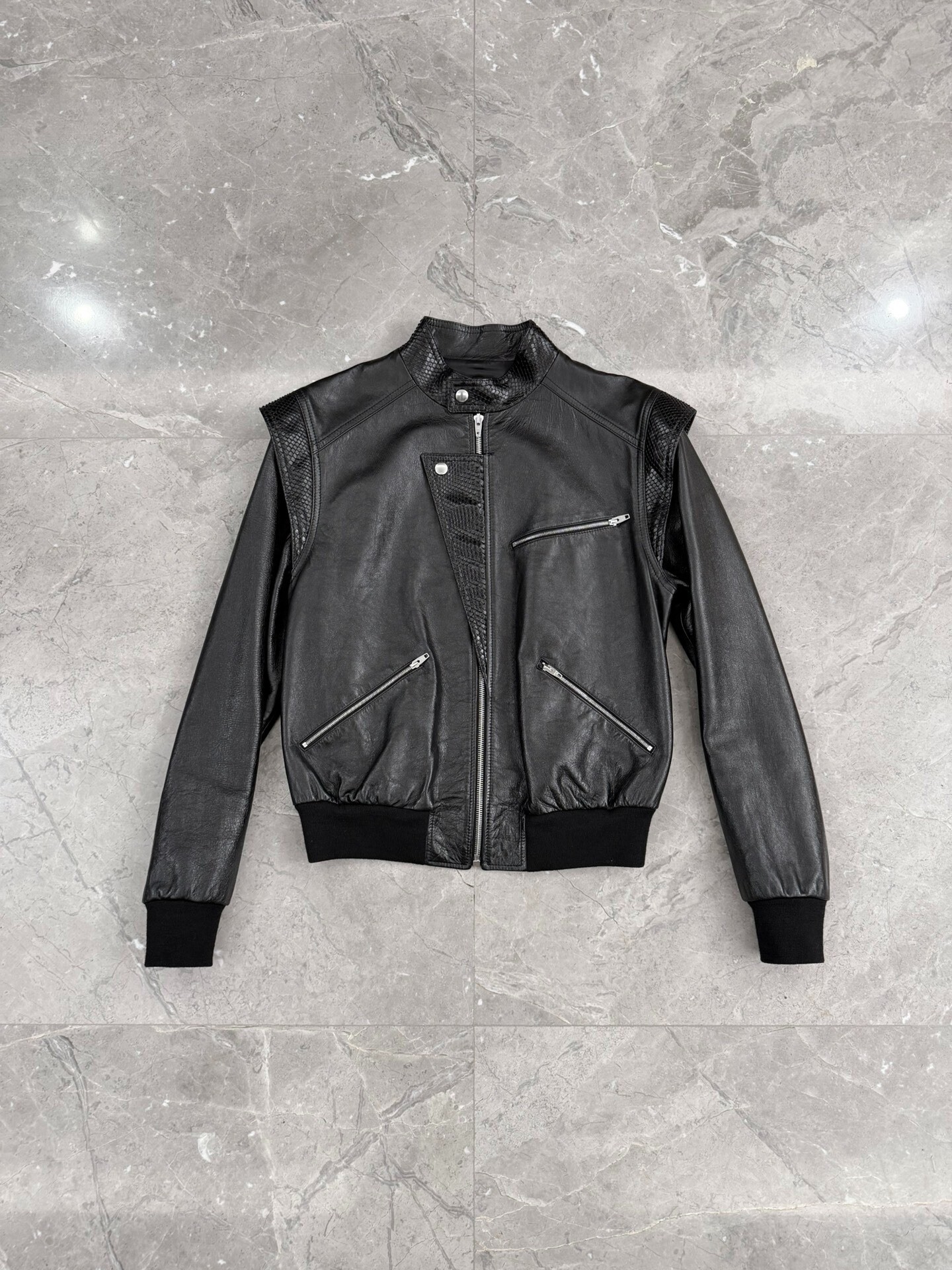 Celine Hedi Slimane 19SS Snakeskin Leather Jacket