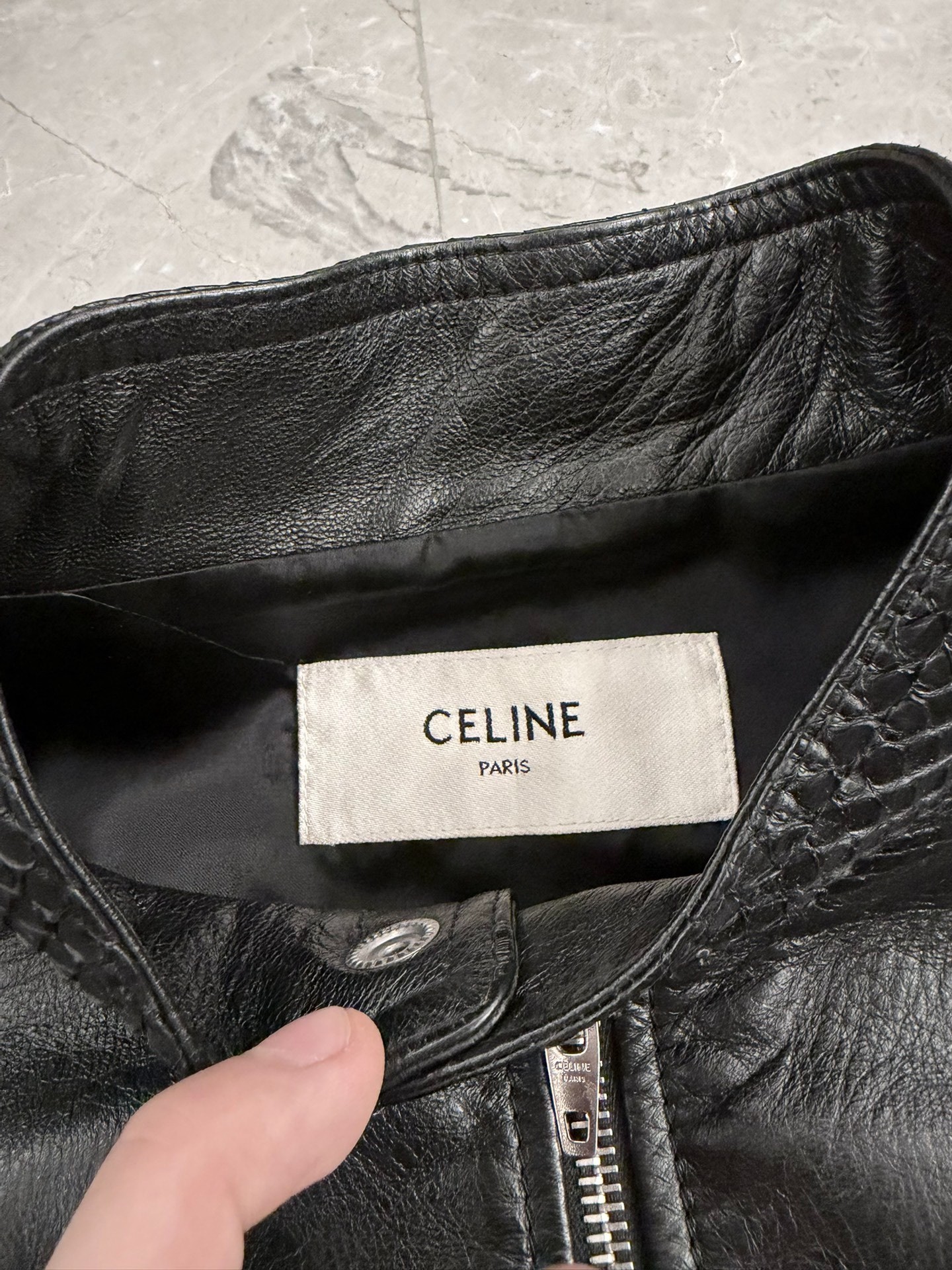 Celine Hedi Slimane 19SS Snakeskin Leather Jacket — back