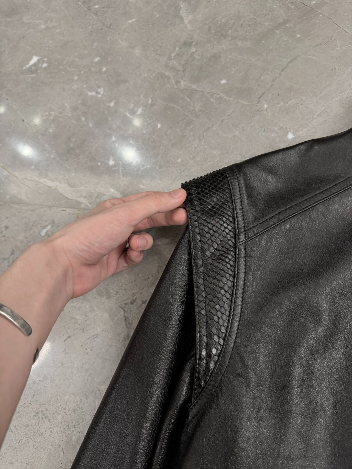 Celine Hedi Slimane 19SS Snakeskin Leather Jacket — label