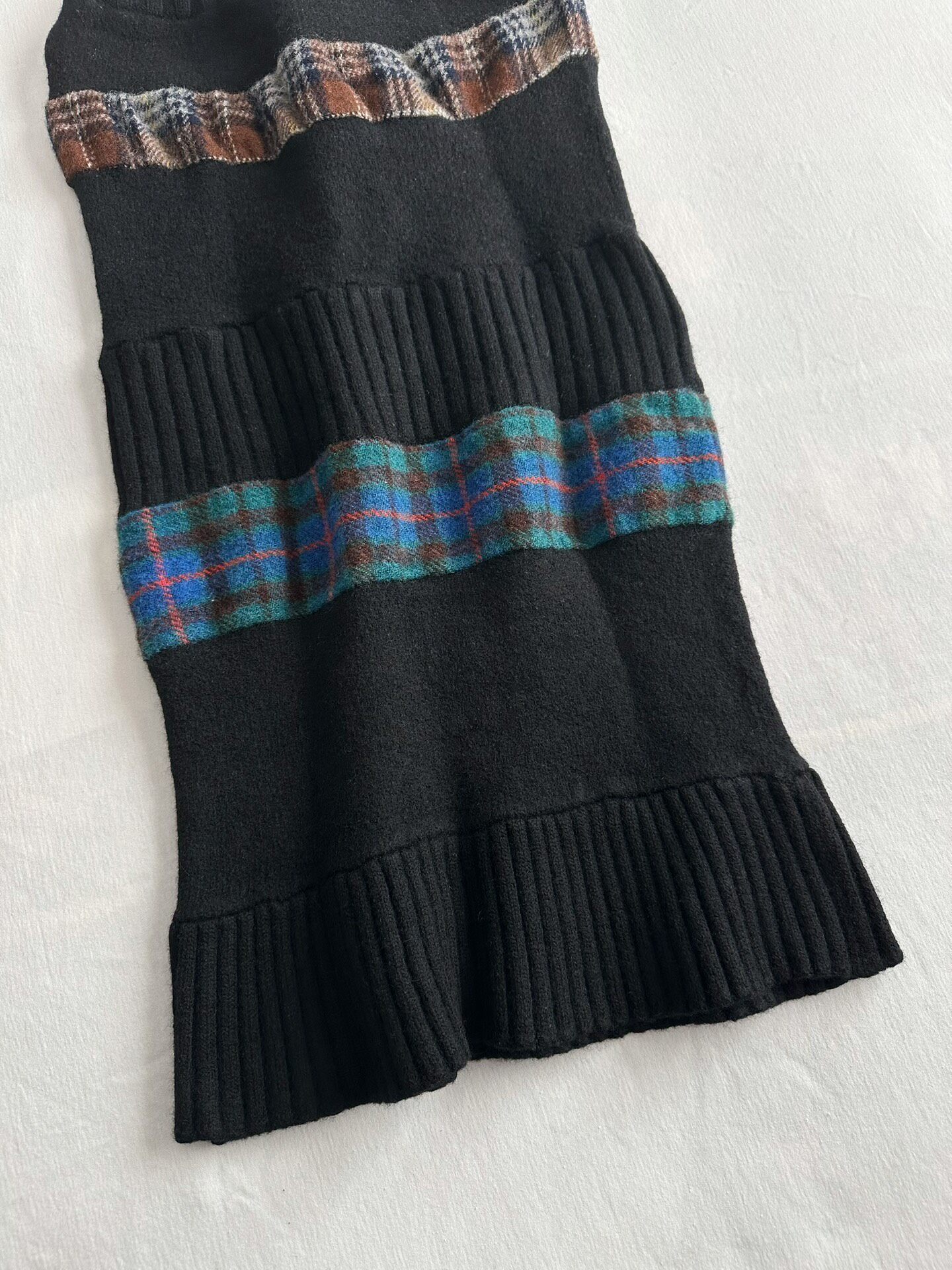 Comme des Garcons Tricot Plaid Midi Skirt — back