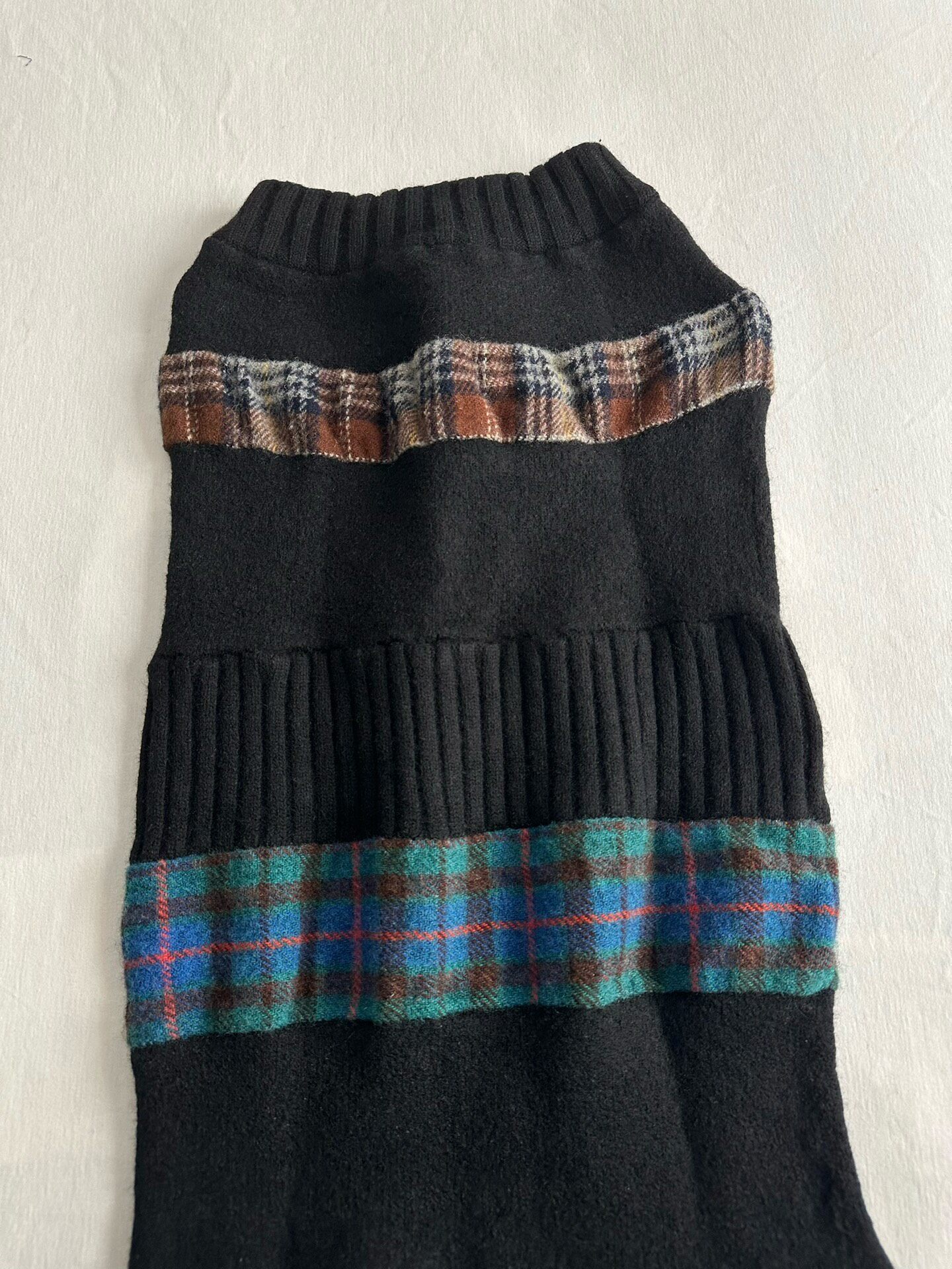 Comme des Garcons Tricot Plaid Midi Skirt — front