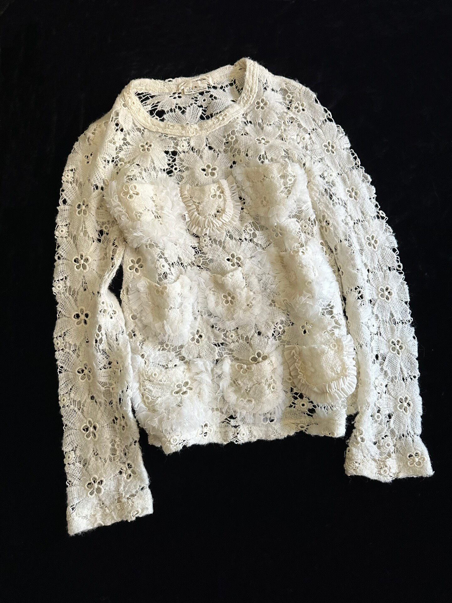 Comme des Garcons Cream Lace Top