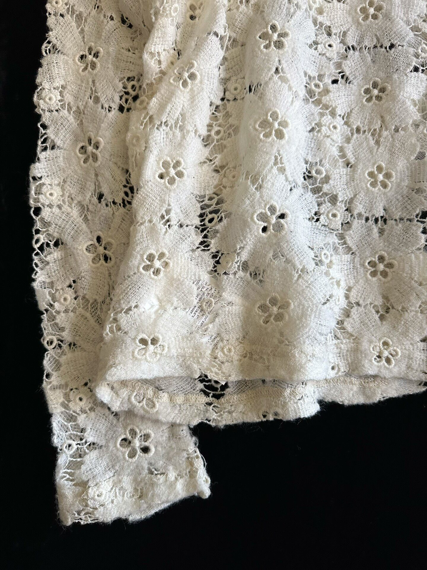 Comme des Garcons Cream Lace Top — back