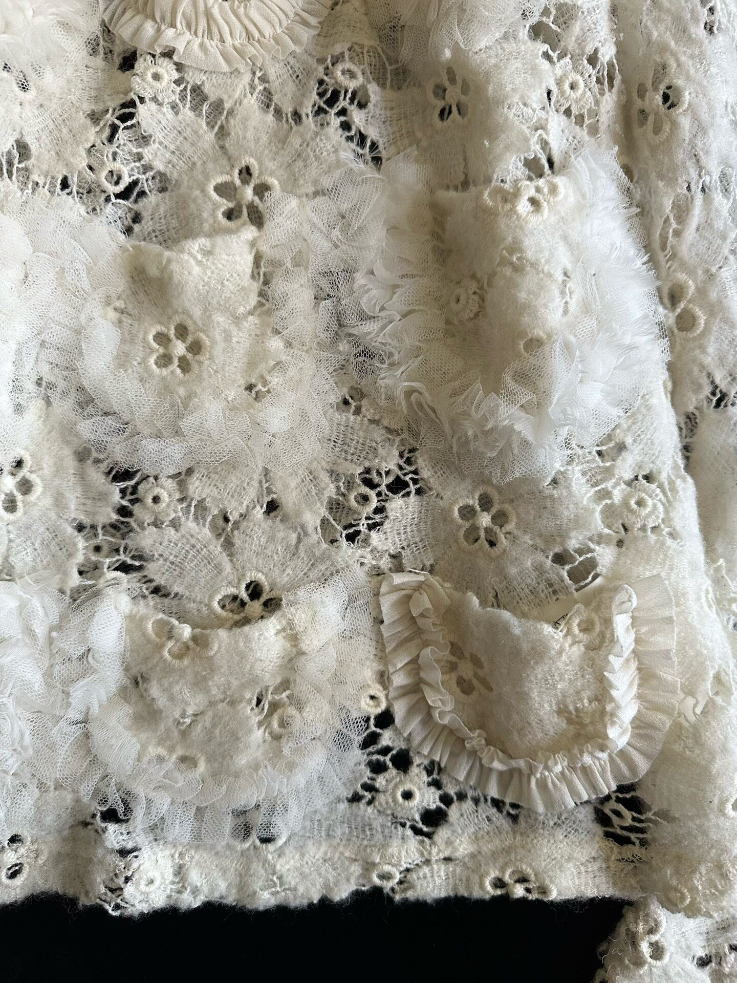Comme des Garcons Cream Lace Top — label
