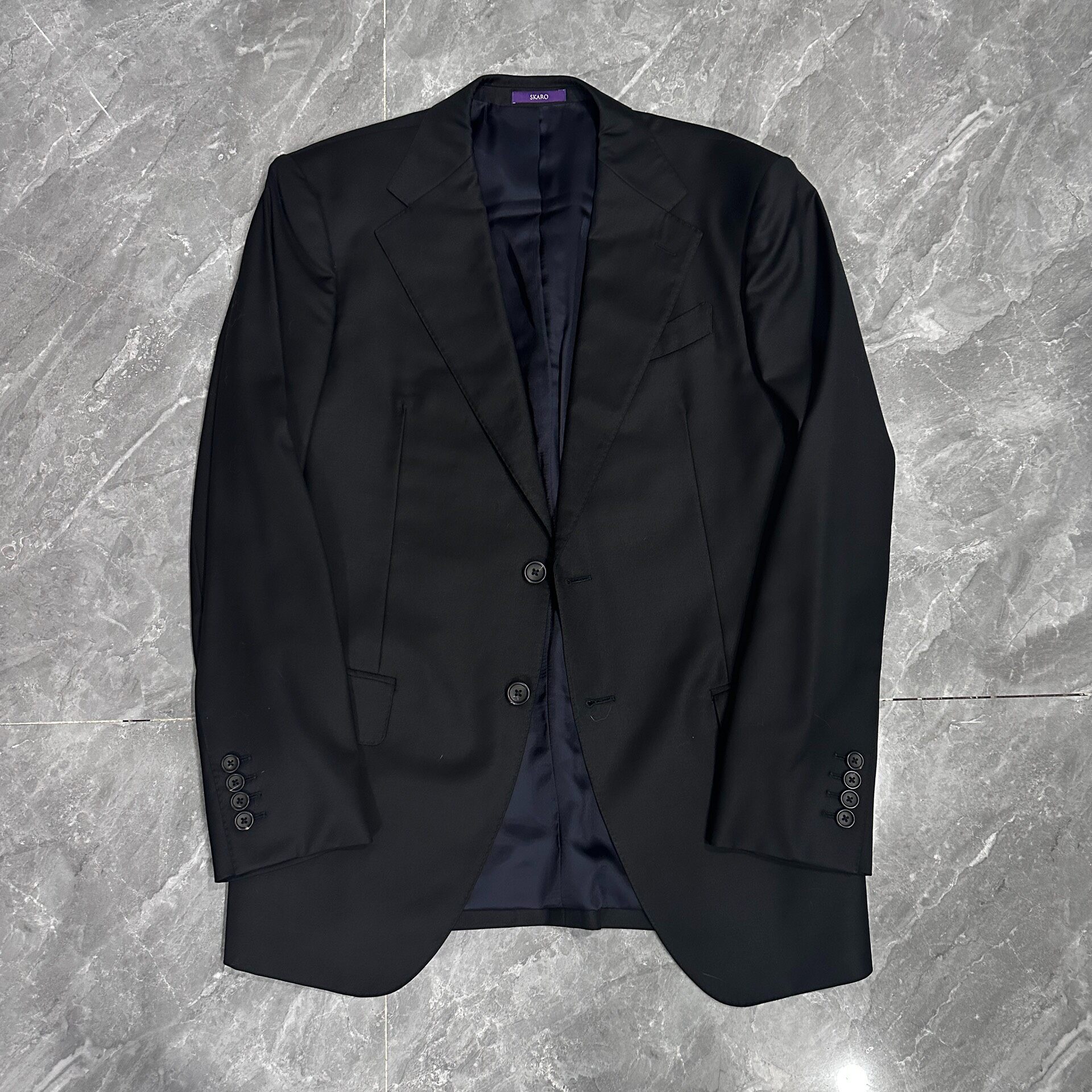 Skaro Black Peak-Lapel Suit Jacket