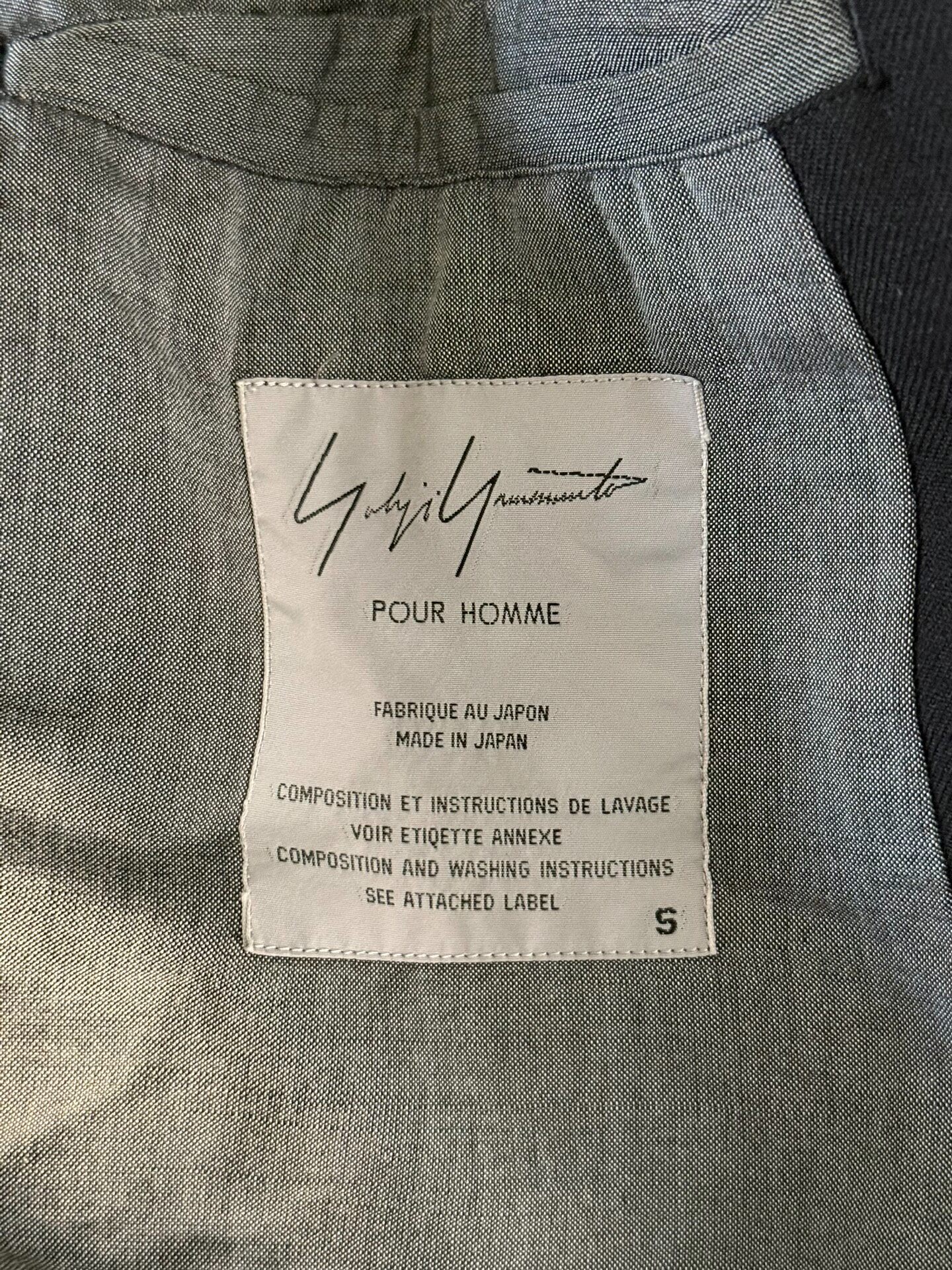 Yohji Yamamoto 98AW Reversible Jacket — label