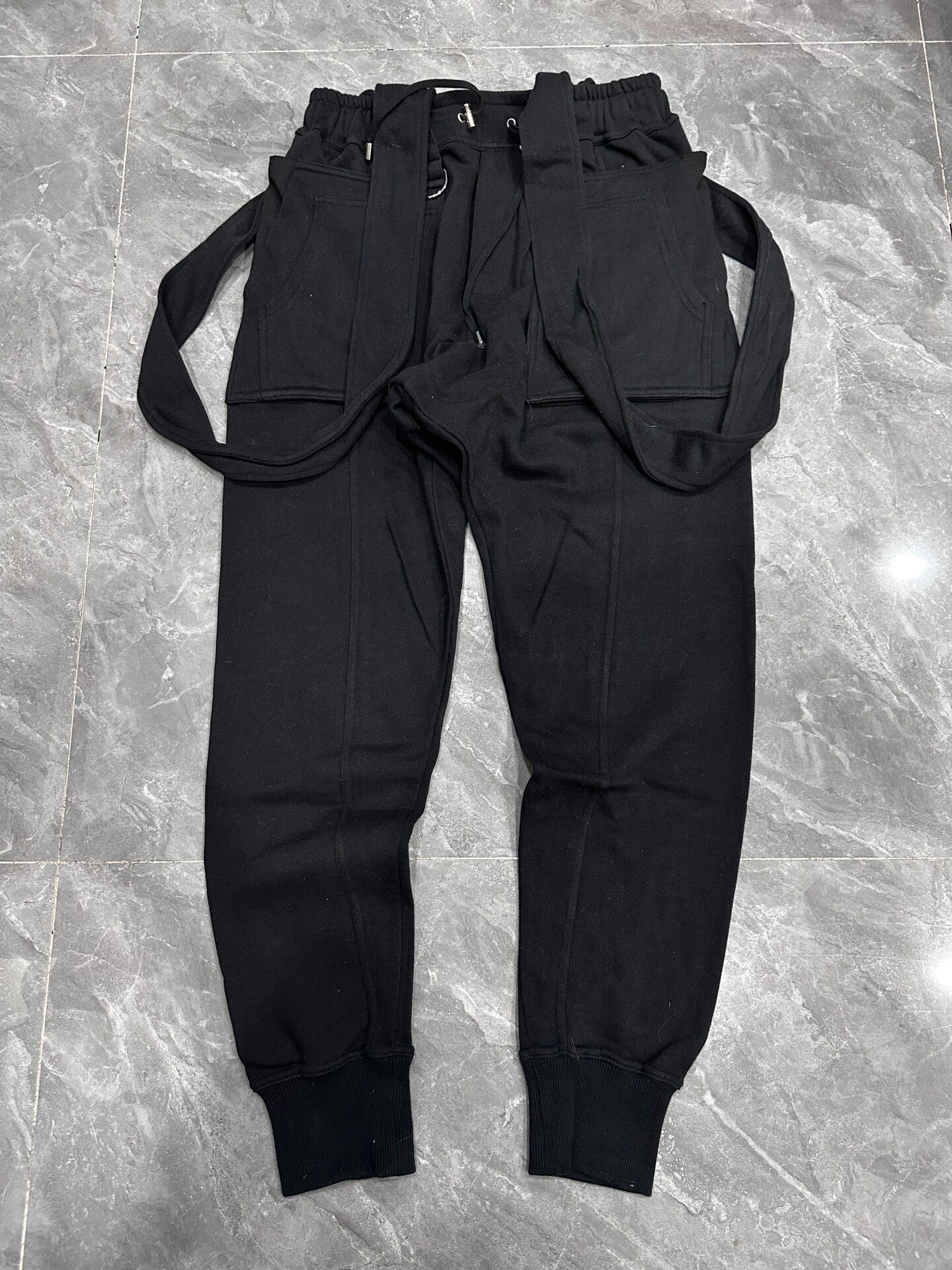 Balmain Ribbon Pocket Black Sweatpants