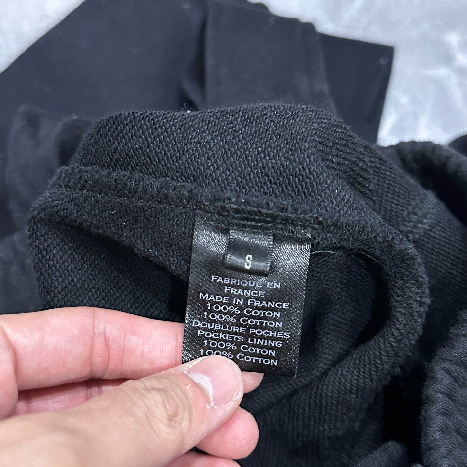 Balmain Ribbon Pocket Black Sweatpants — detail