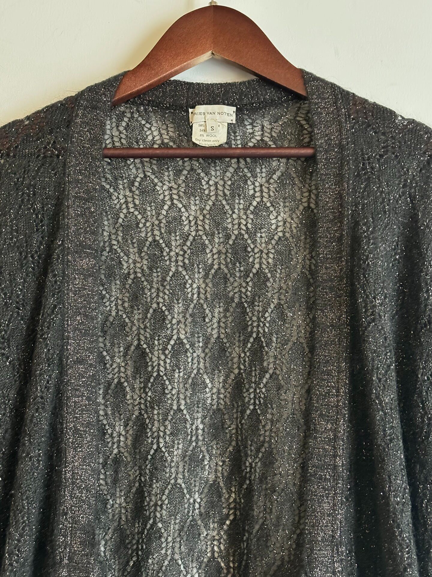 Dries Van Noten 90s Gold Thread Knit Dress — detail