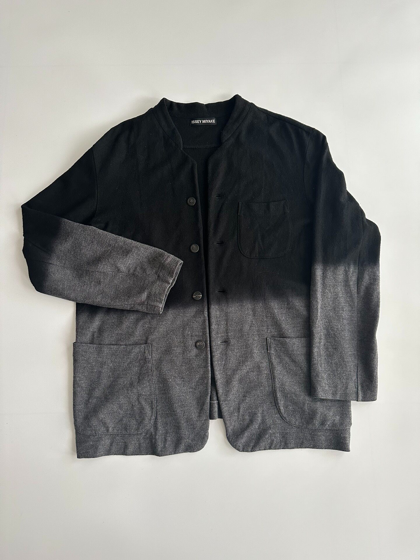 ISSEY MIYAKE Black Gray Gradient Cardigan — detail