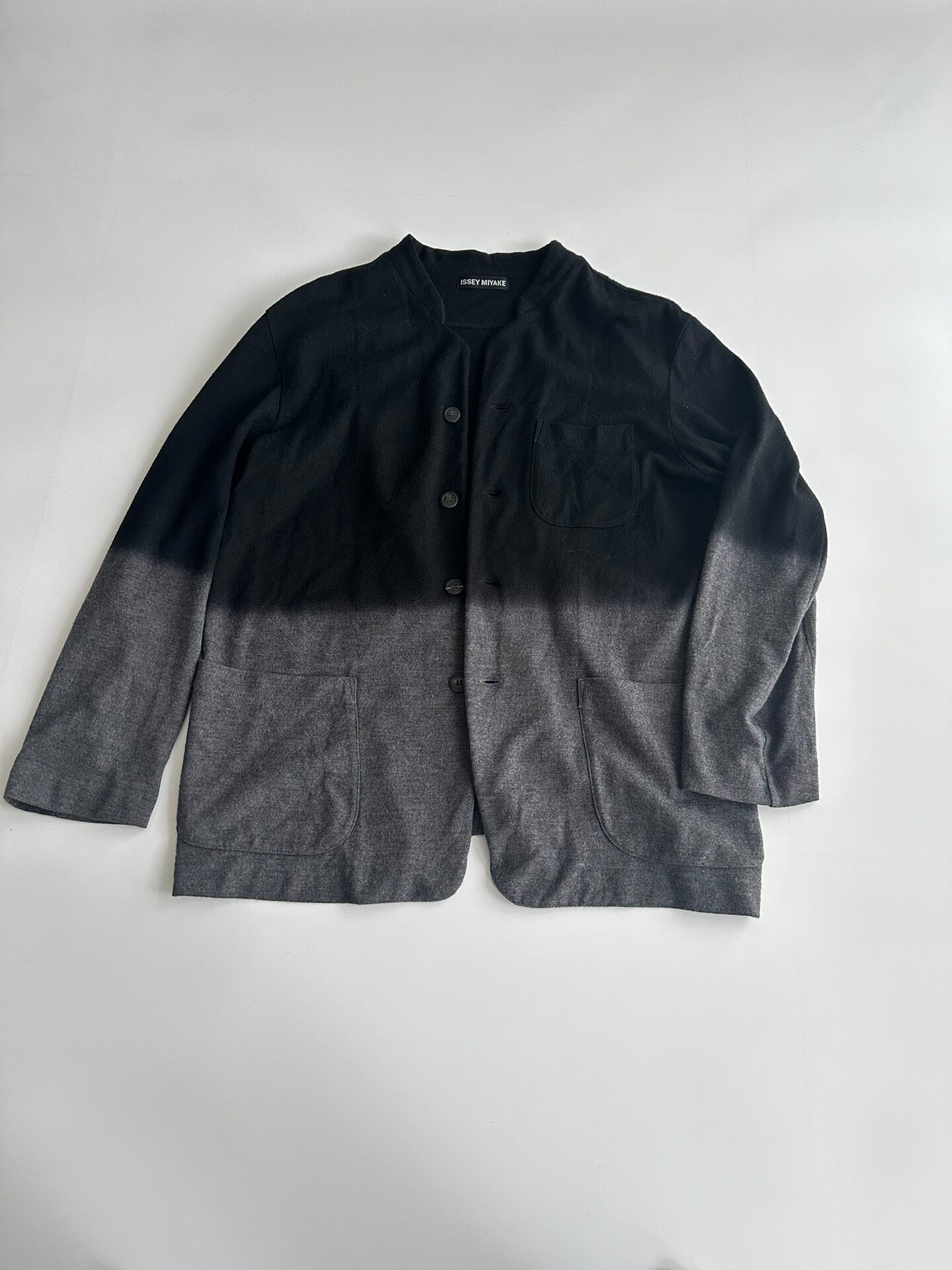 ISSEY MIYAKE Black Gray Gradient Cardigan — front