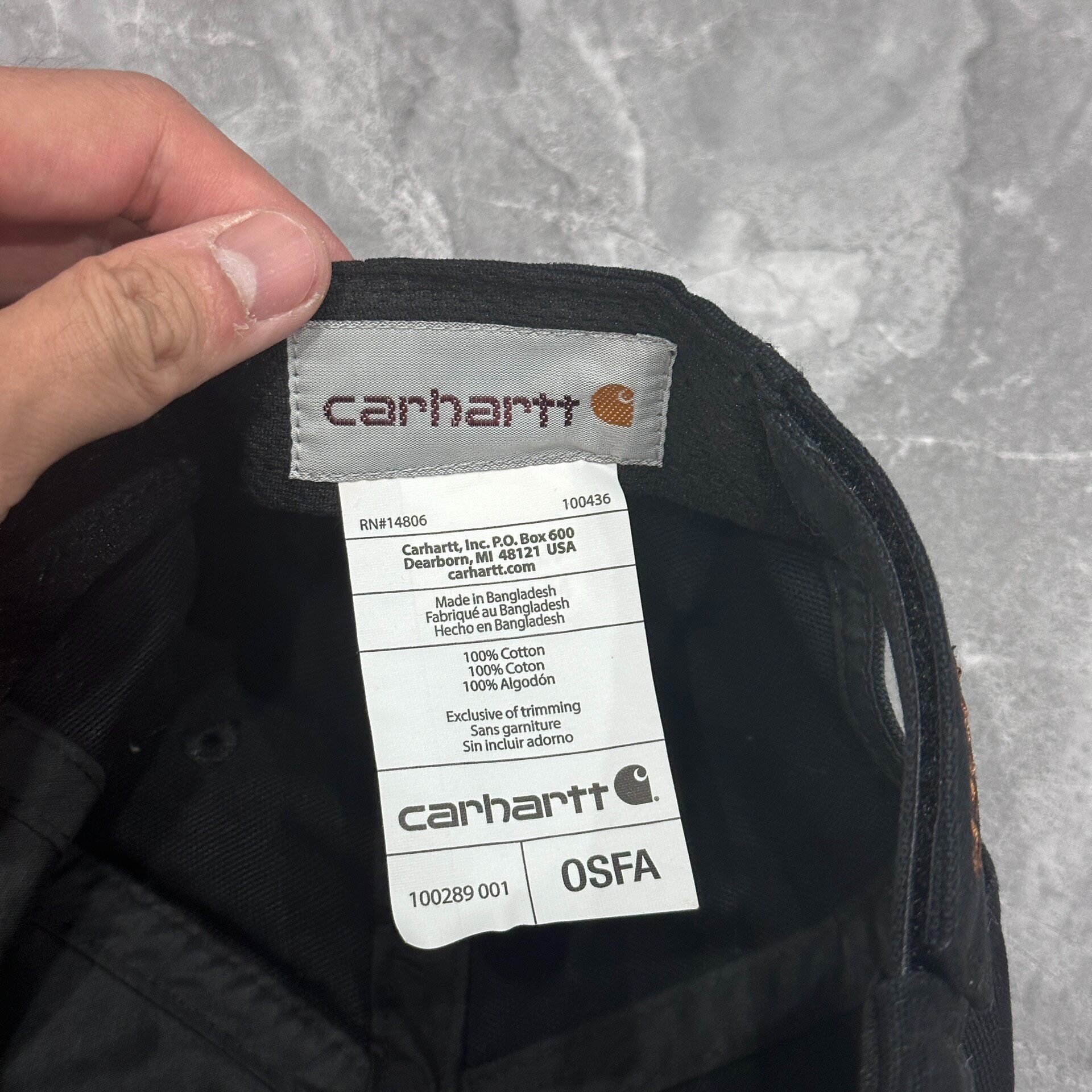 Carhartt Brown Logo Patch Baseball Cap — detail