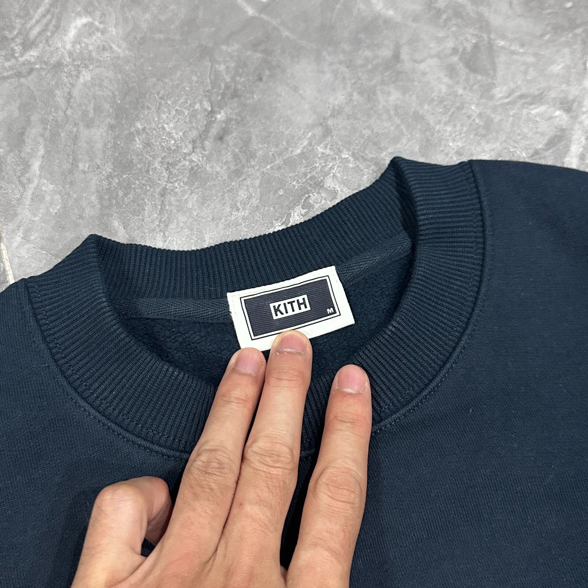 Kith Sadelles Seoul Navy Crewneck Sweatshirt — front