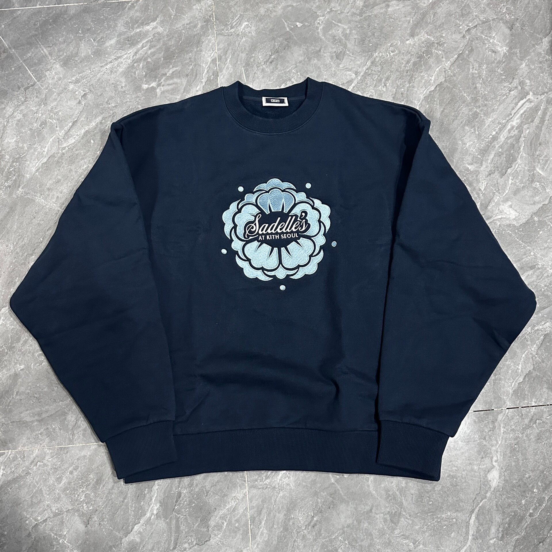 Kith Sadelles Seoul Navy Crewneck Sweatshirt