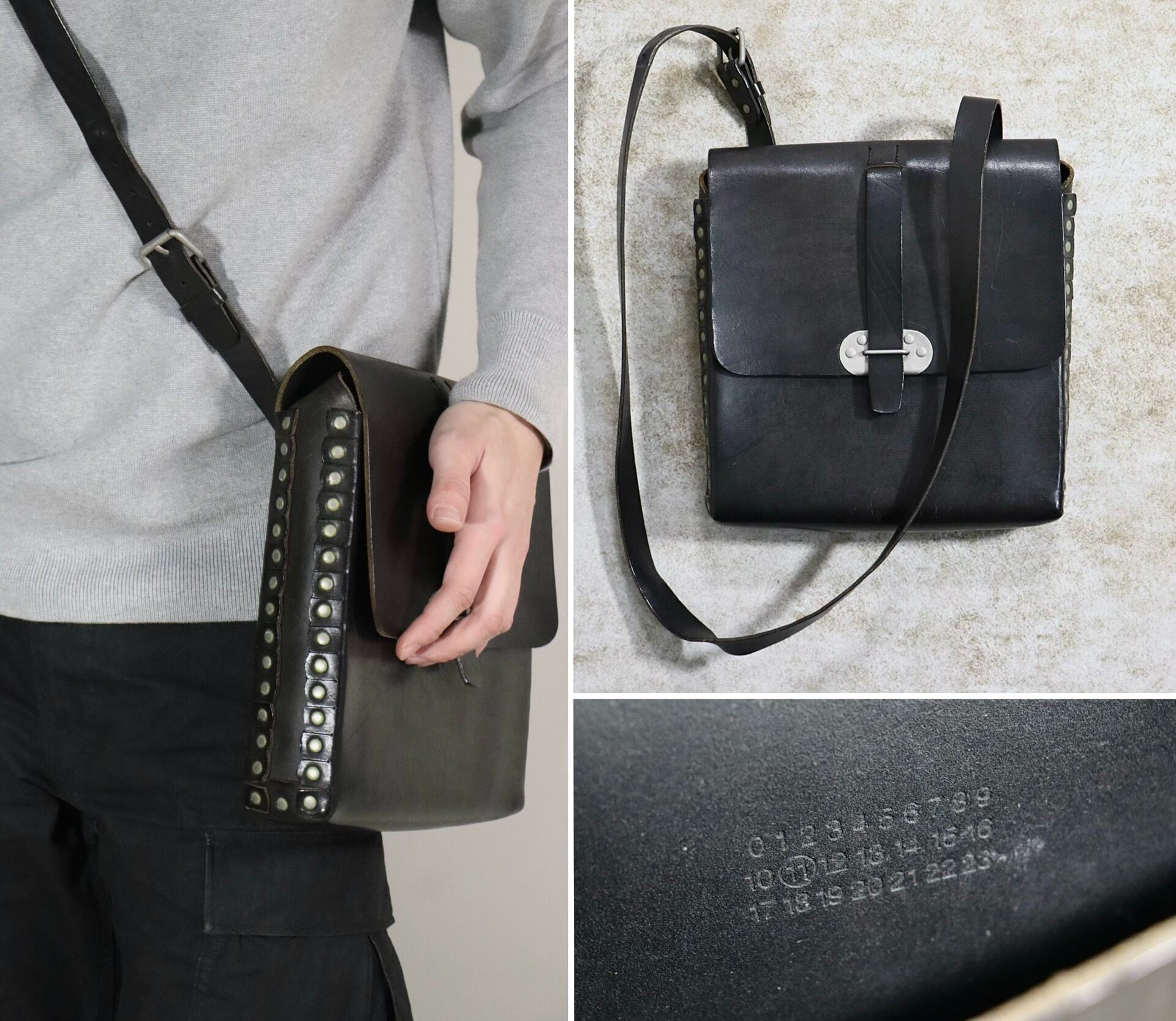 Maison Margiela Black Studded Crossbody Bag