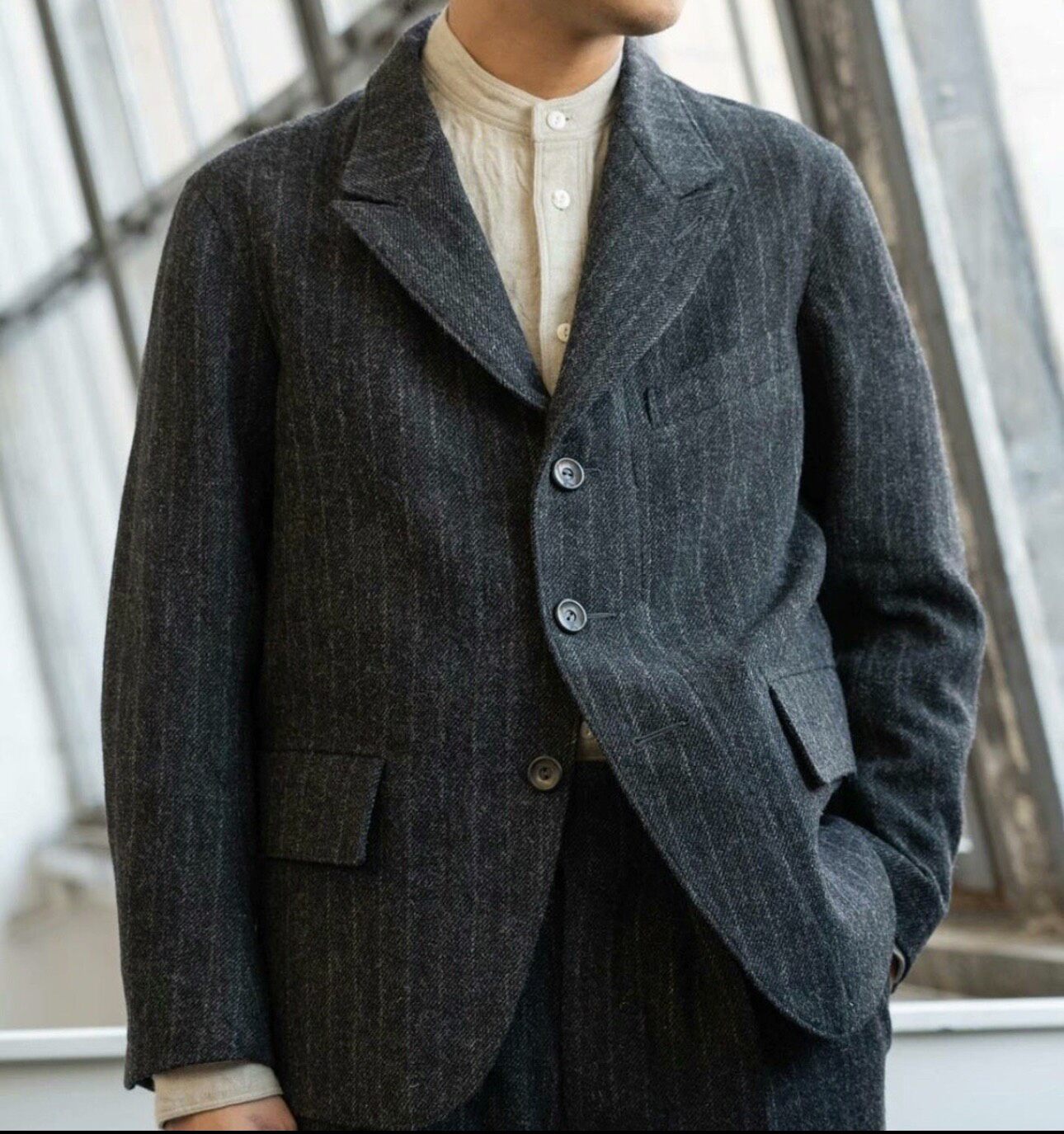 Motivmfg Dark Brown Wool Blazer — front