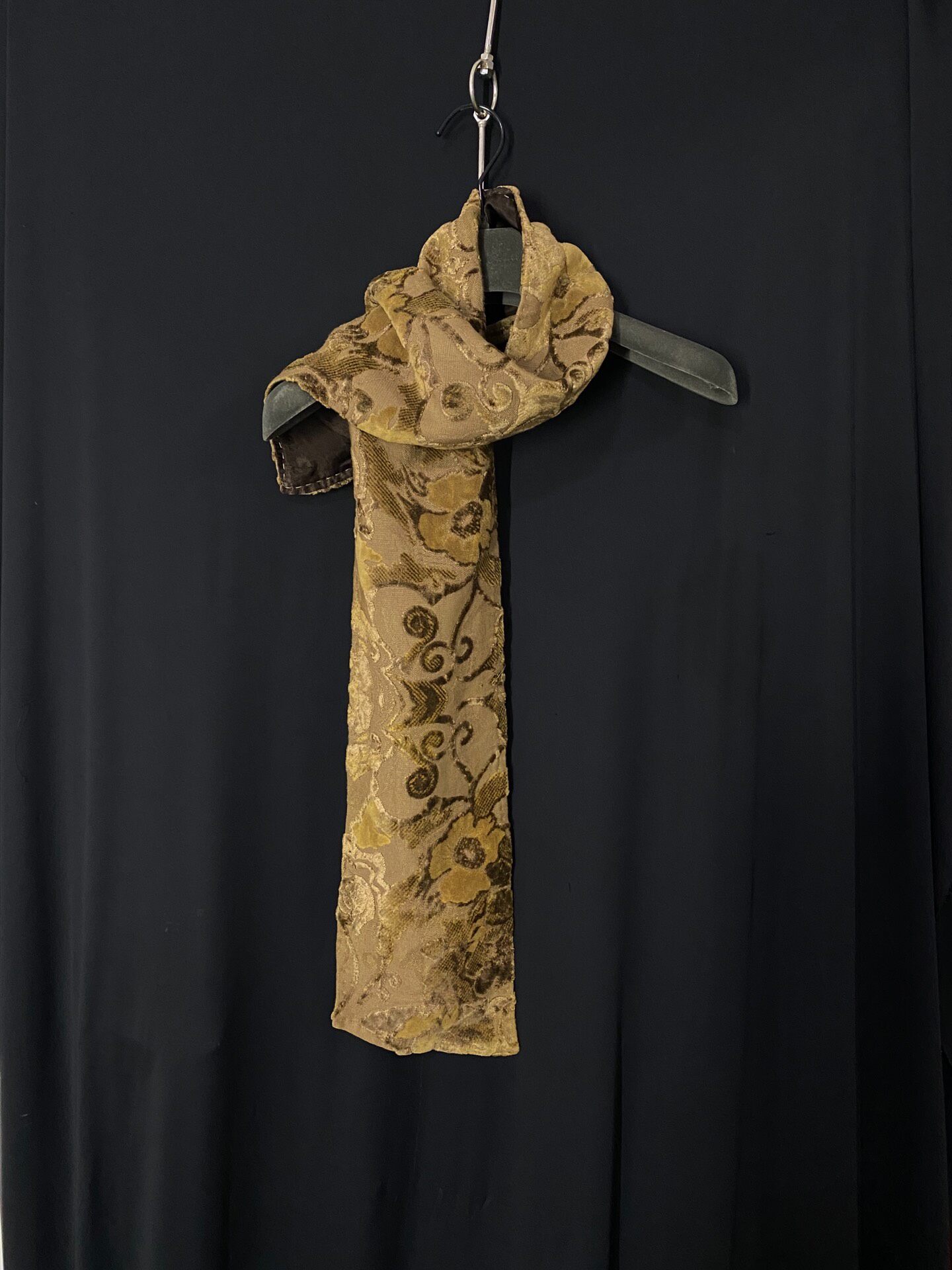 Ann Demeulemeester 1994 Velvet Floral Scarf — front