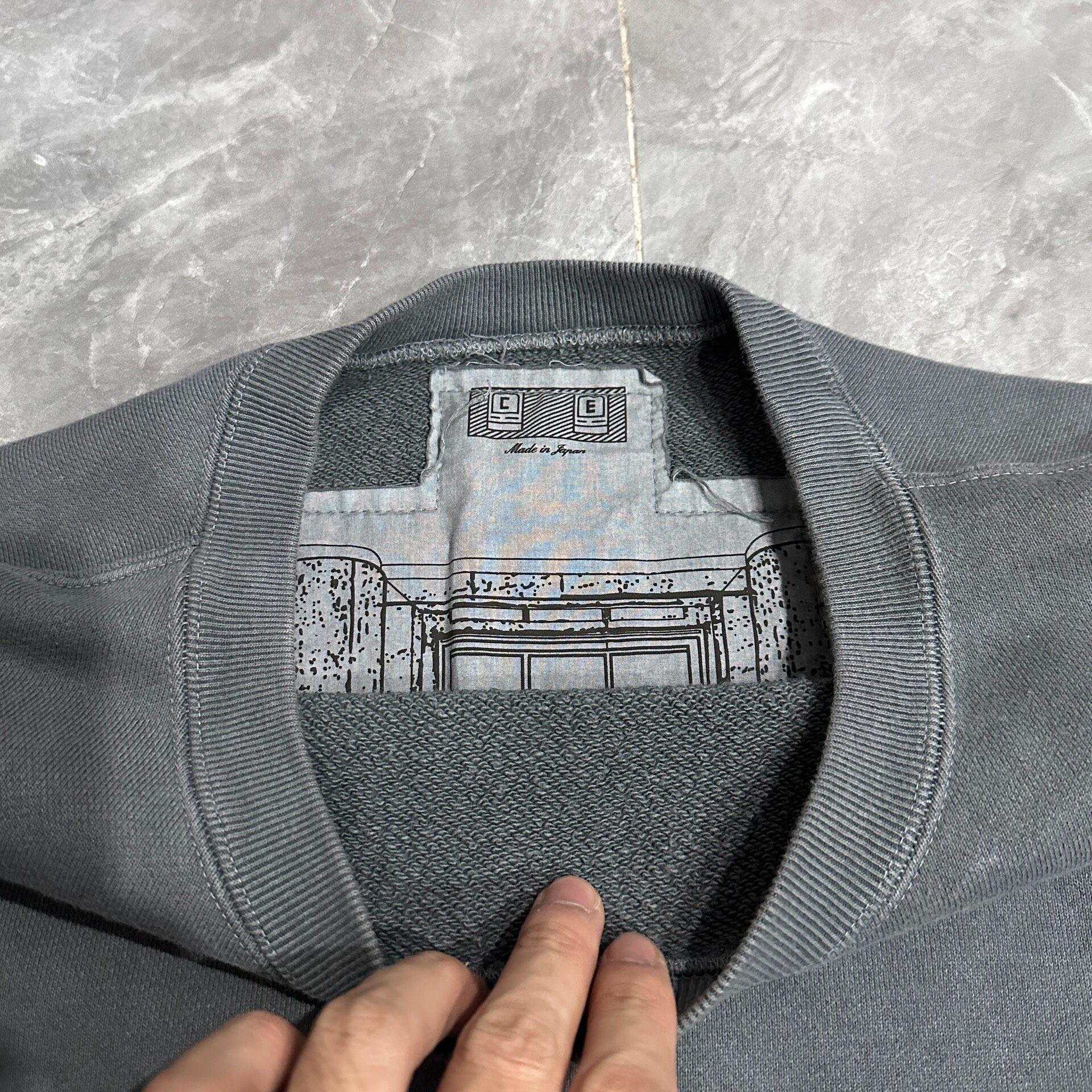 Cav Empt Gray Round Neck Sweatshirt — back