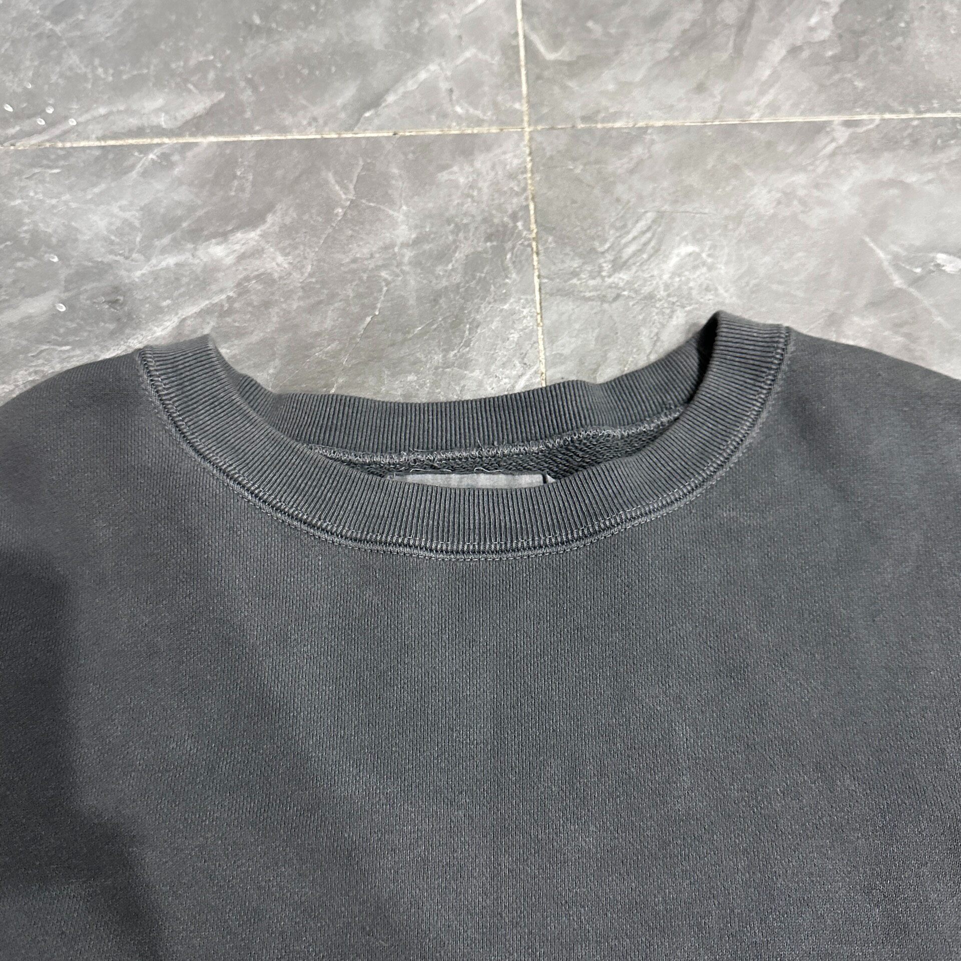 Cav Empt Gray Round Neck Sweatshirt — label