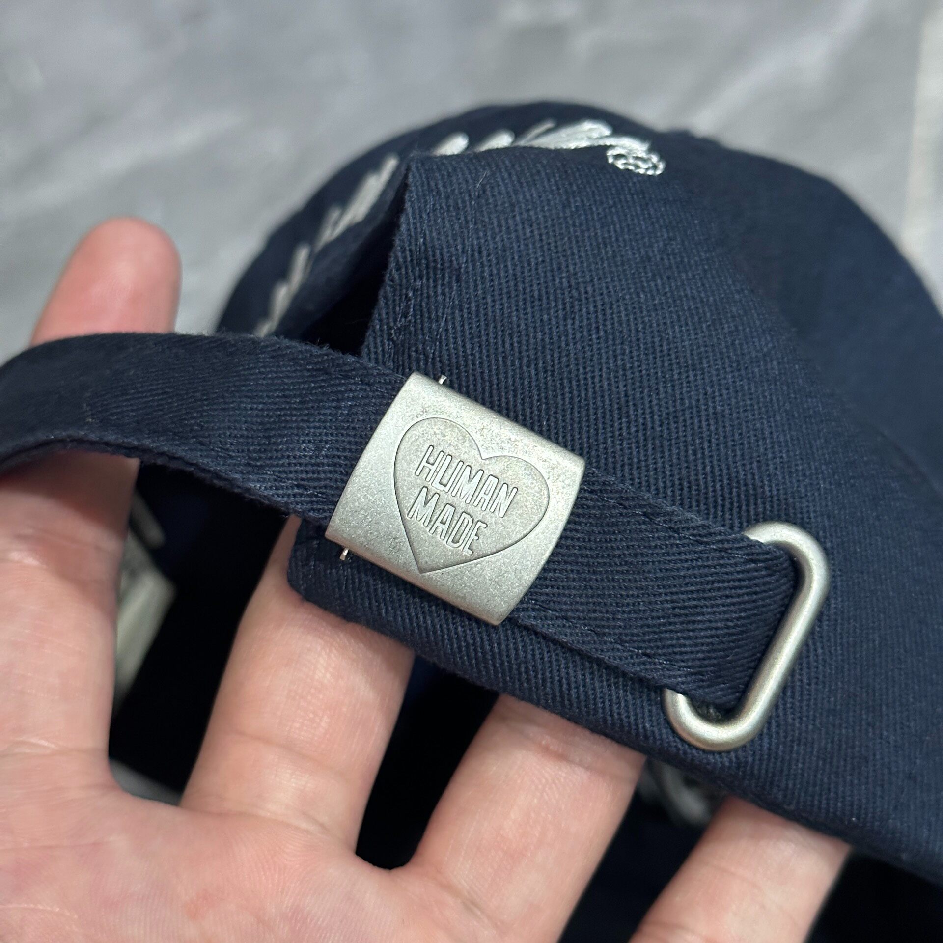 Human Made Navy Tiger Embroidery Baseball Cap — detail