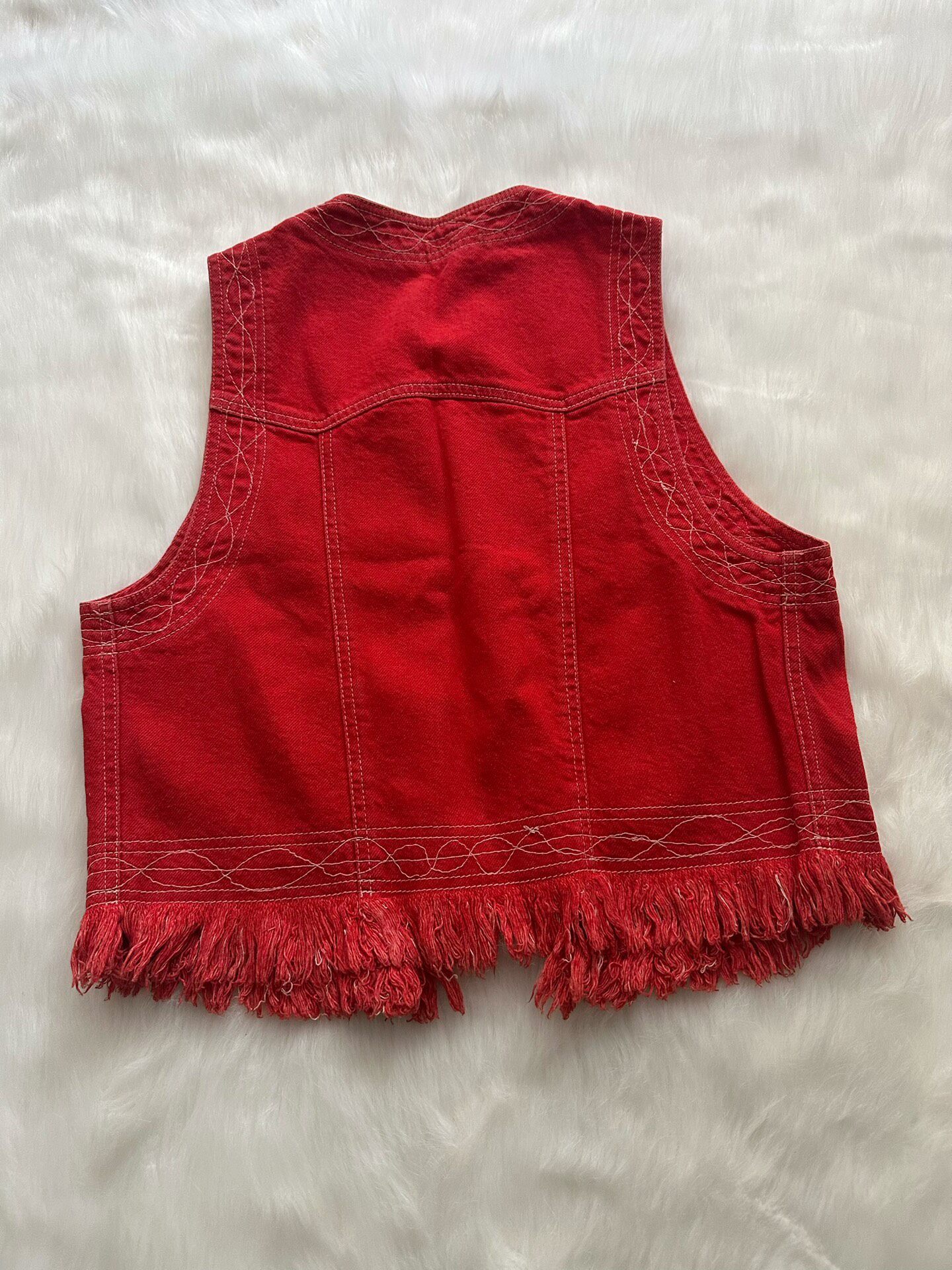 Dries Van Noten Studded Denim Vest — detail