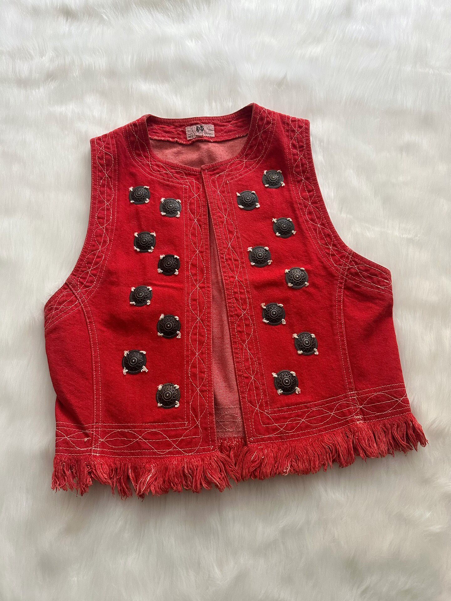 Dries Van Noten Studded Denim Vest