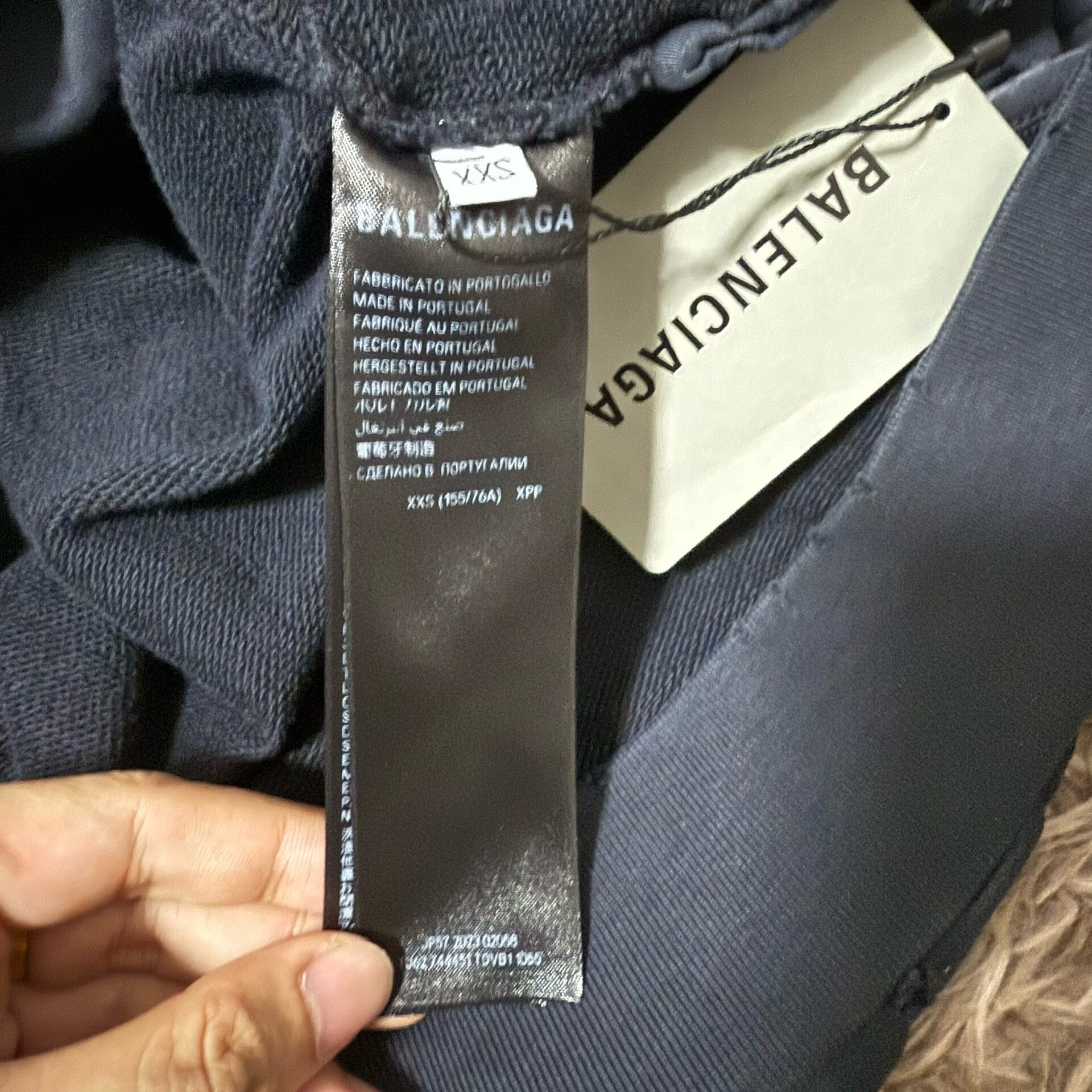 Balenciaga 23FW Distressed Hooded Jacket — back