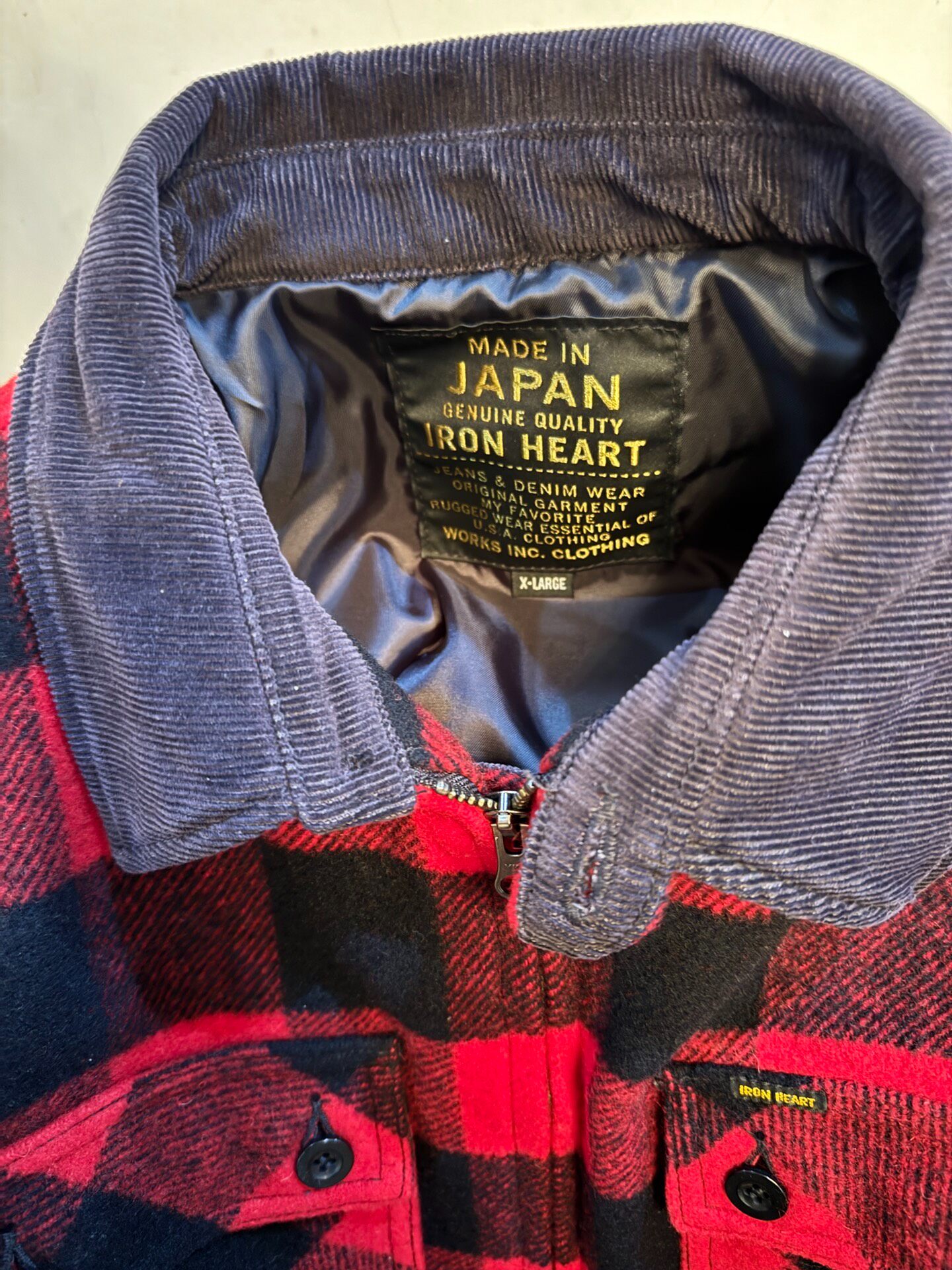 Iron Heart IHW20 Heavy Wool Jacket — detail