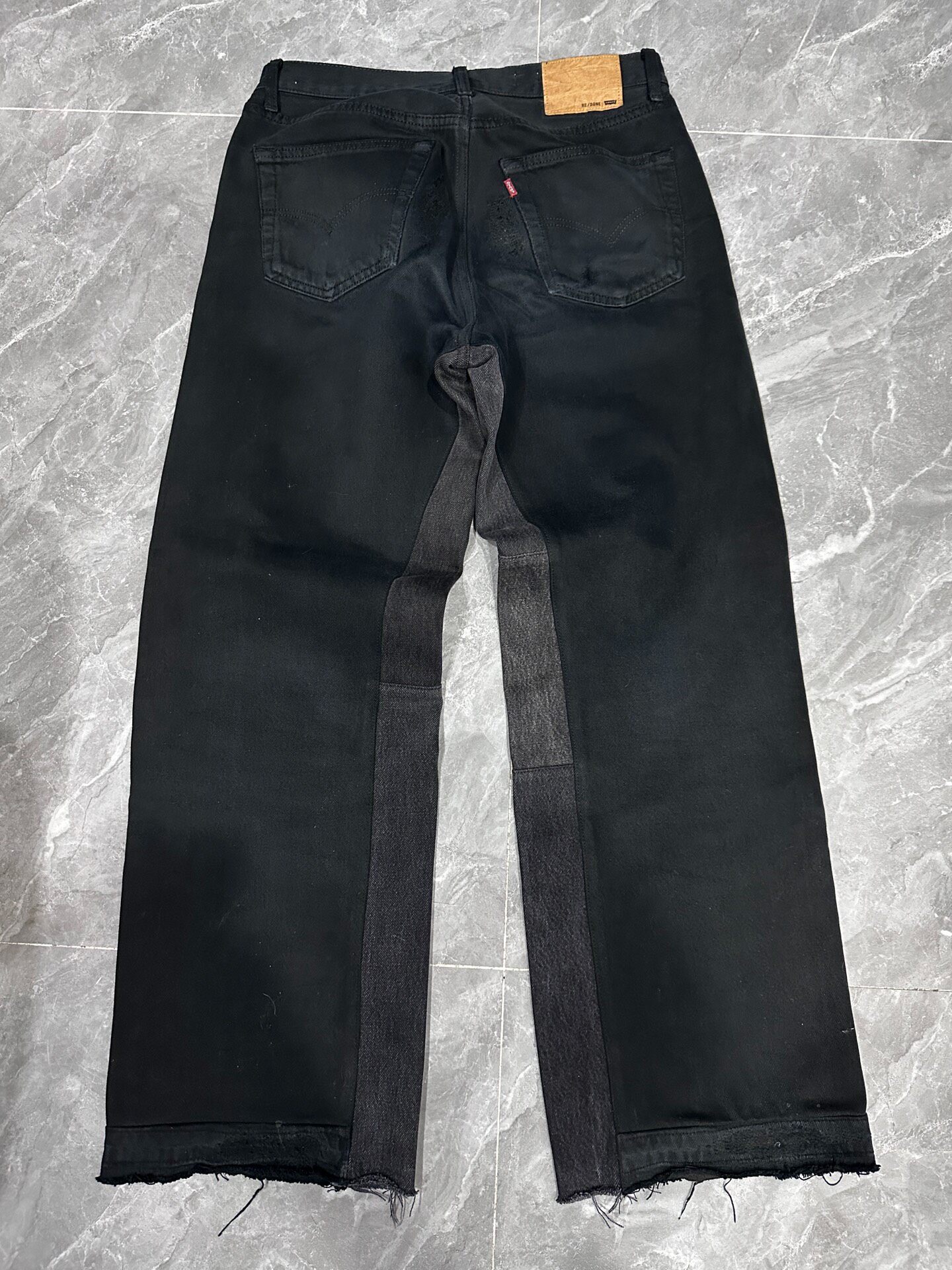RE/DONE Deconstructed Wide-Leg Jeans — front