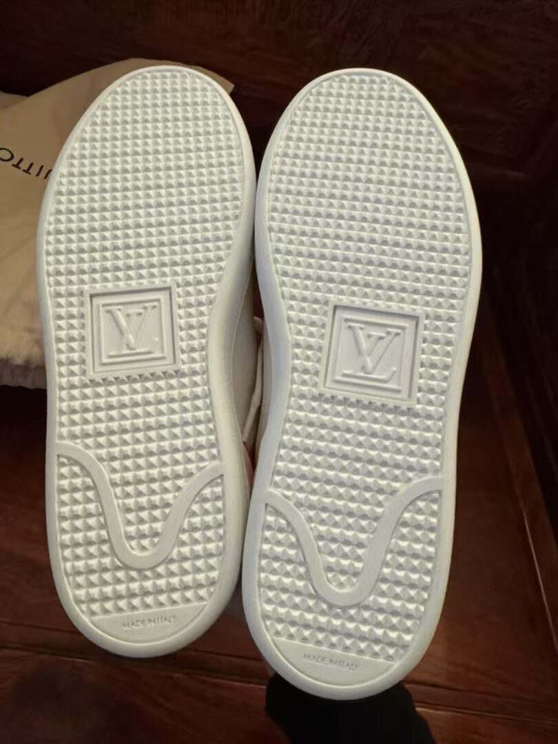 Louis Vuitton White Pink Low-Top Sneakers — back