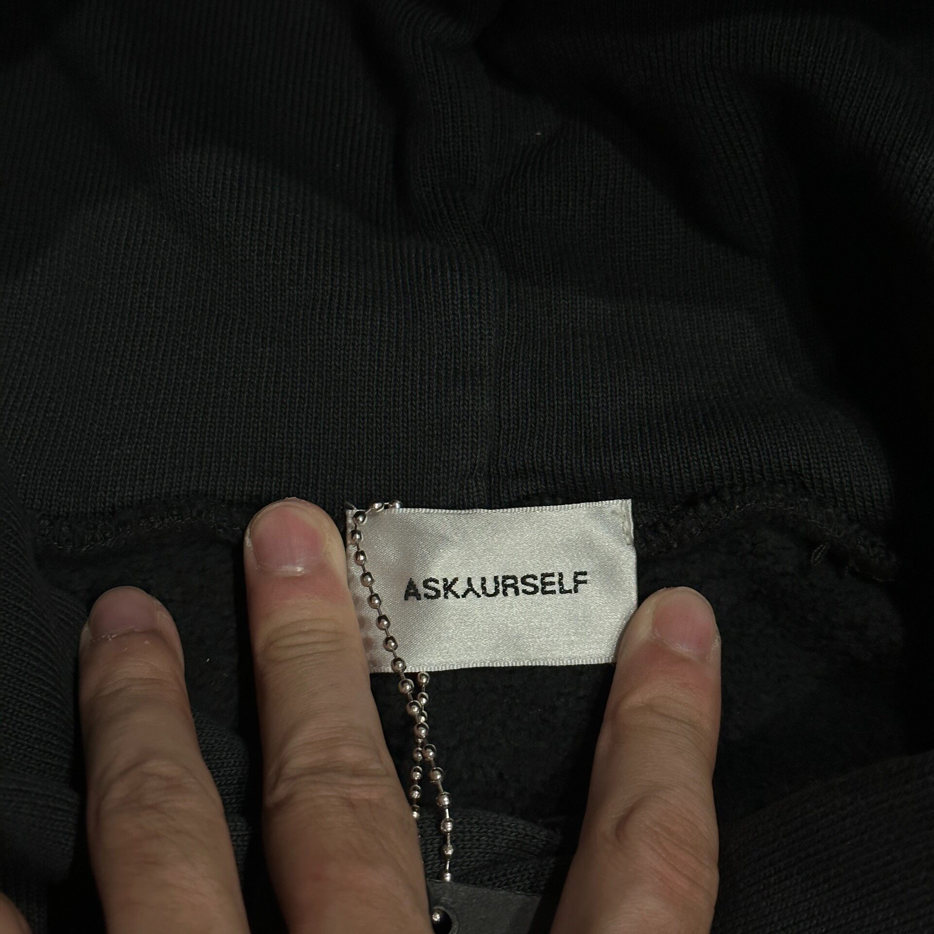 Askyurself Black Smiley Hoodie — back