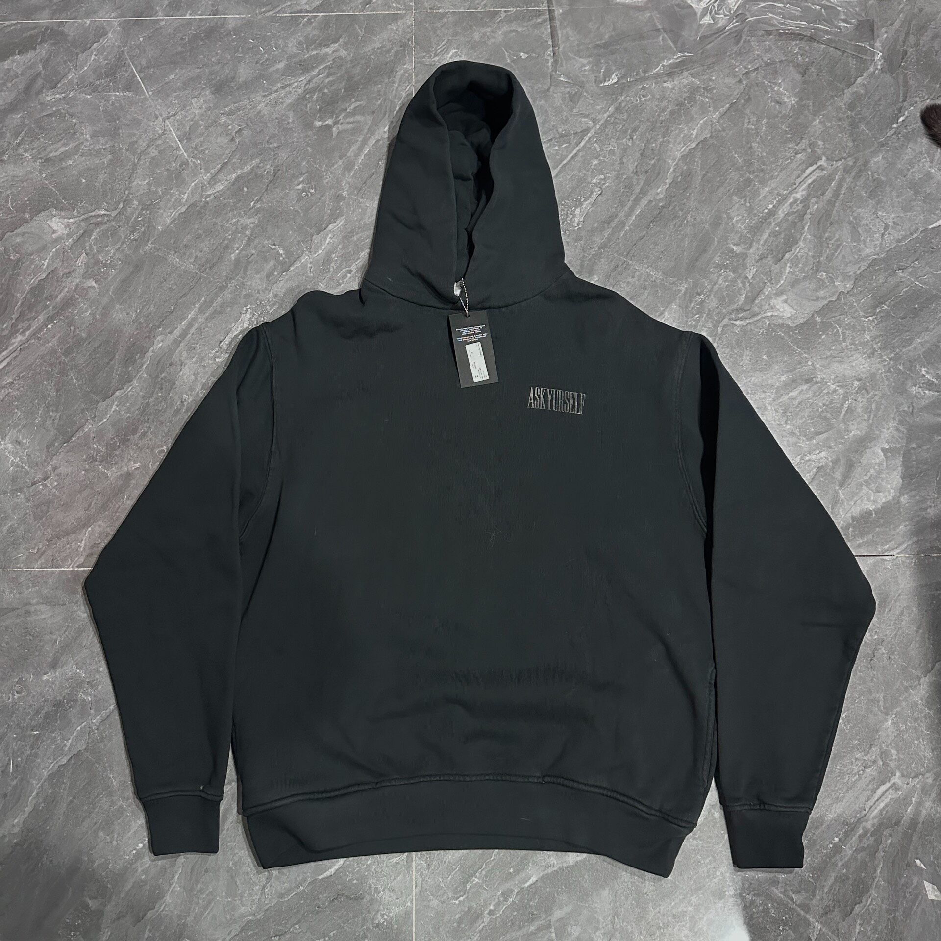 Askyurself Black Smiley Hoodie — front