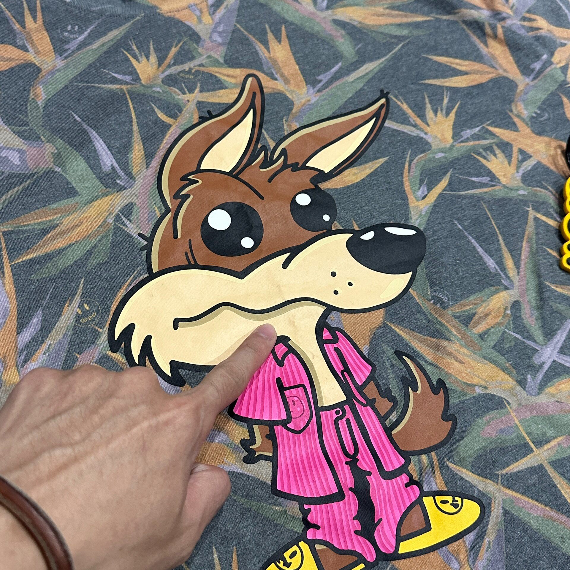 Drew House Cartoon Wolf Short Sleeve Tee — detail