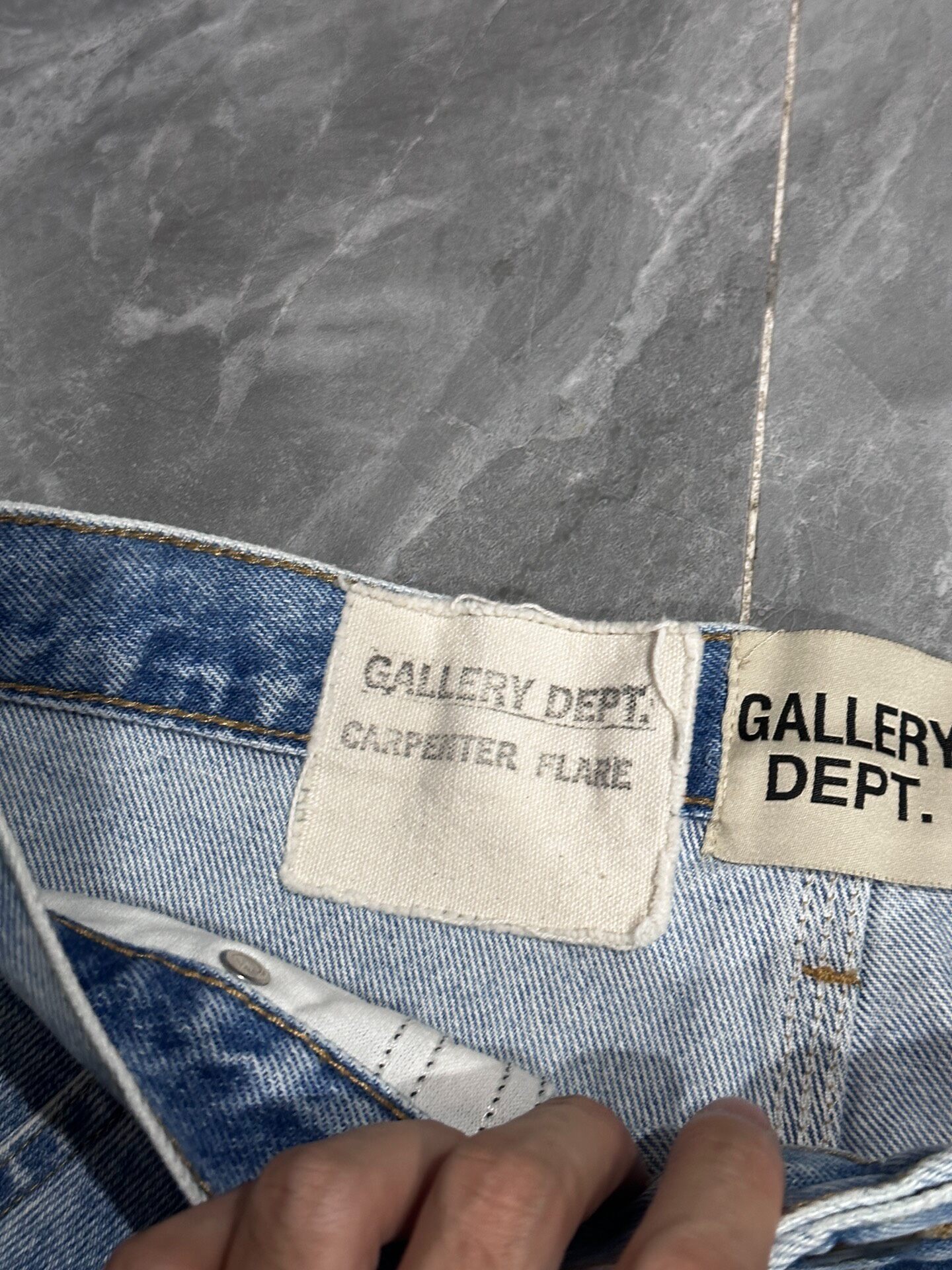Gallery Dept Flared Denim Workwear Jeans — label