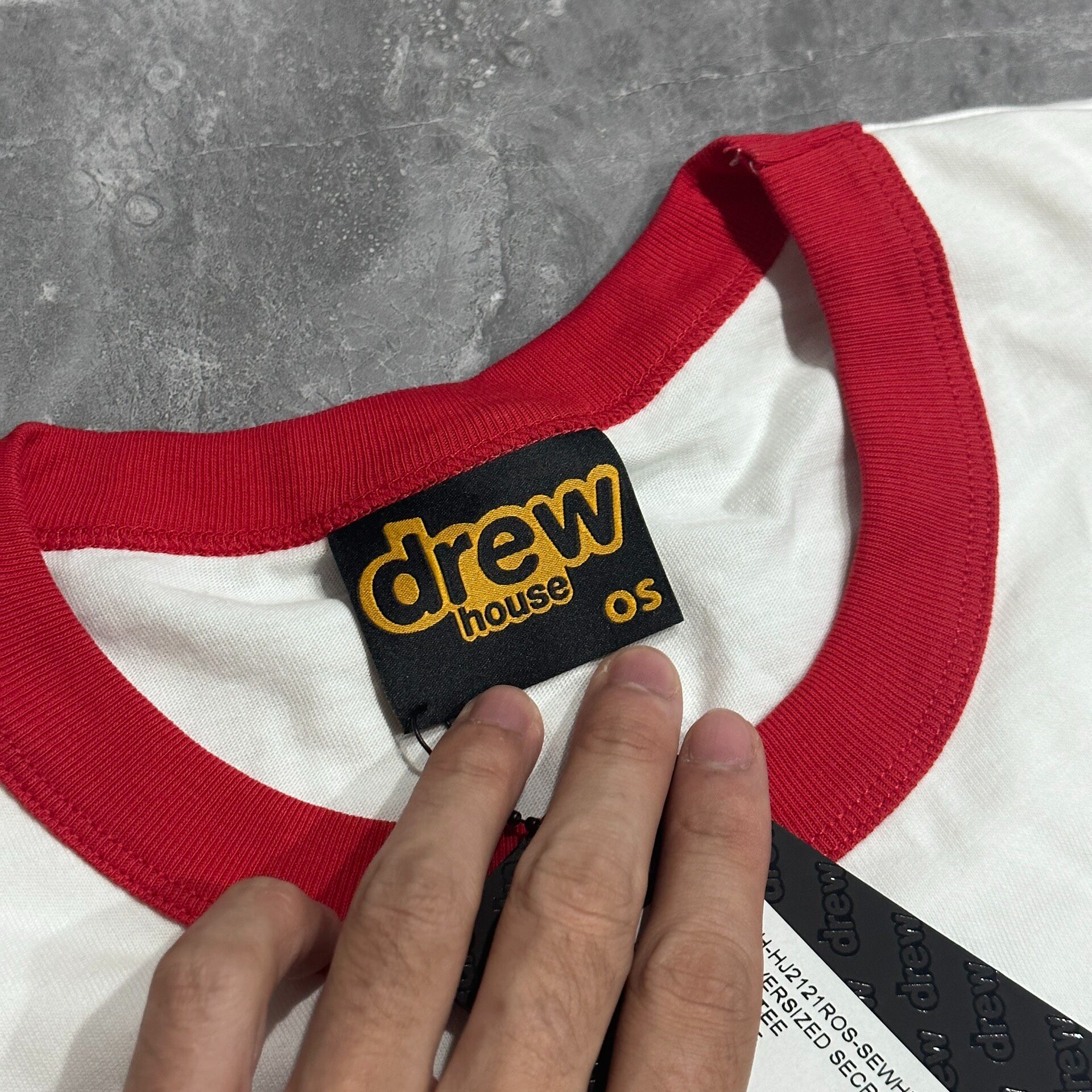 Drew House White Red Ringer T-Shirt — back