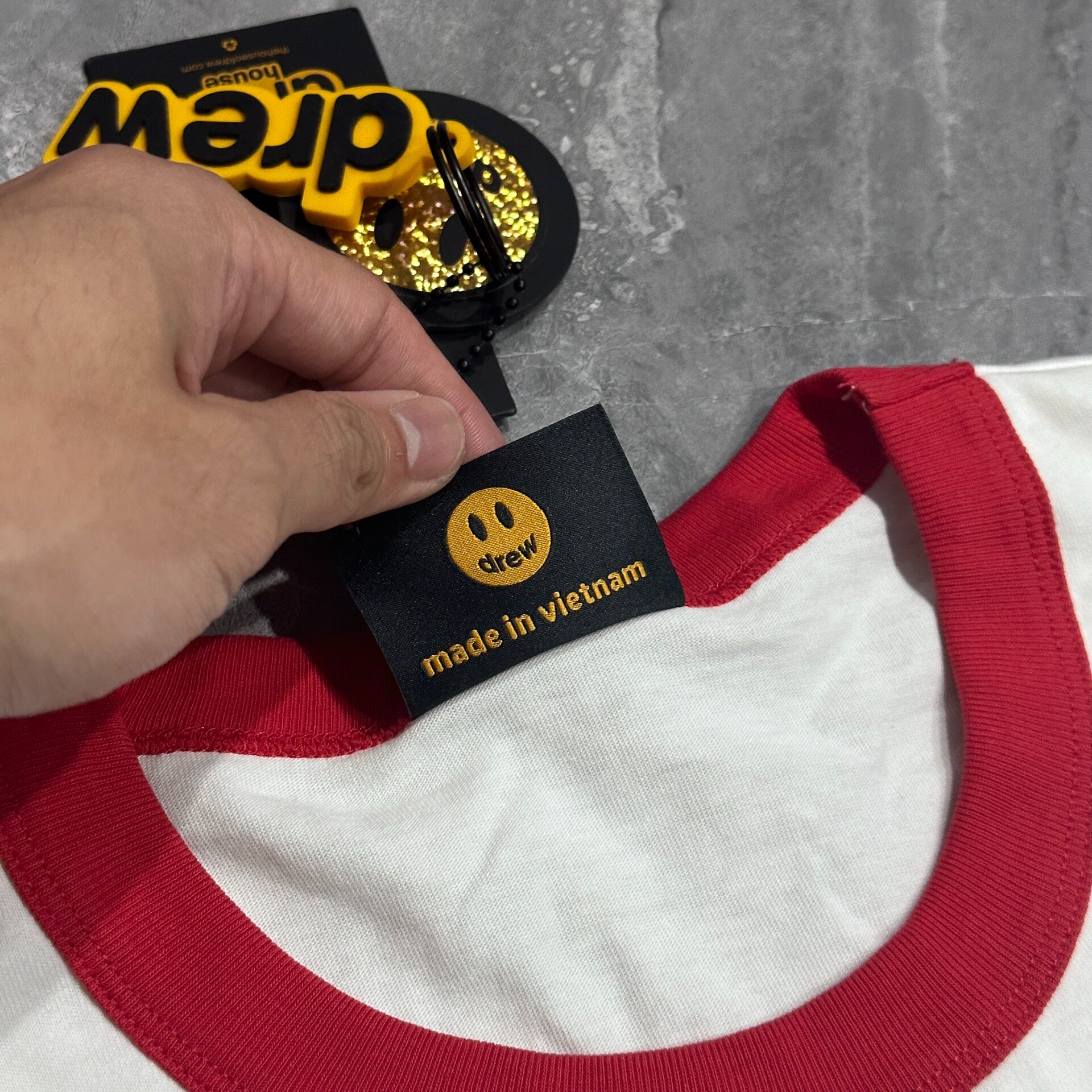 Drew House White Red Ringer T-Shirt — label