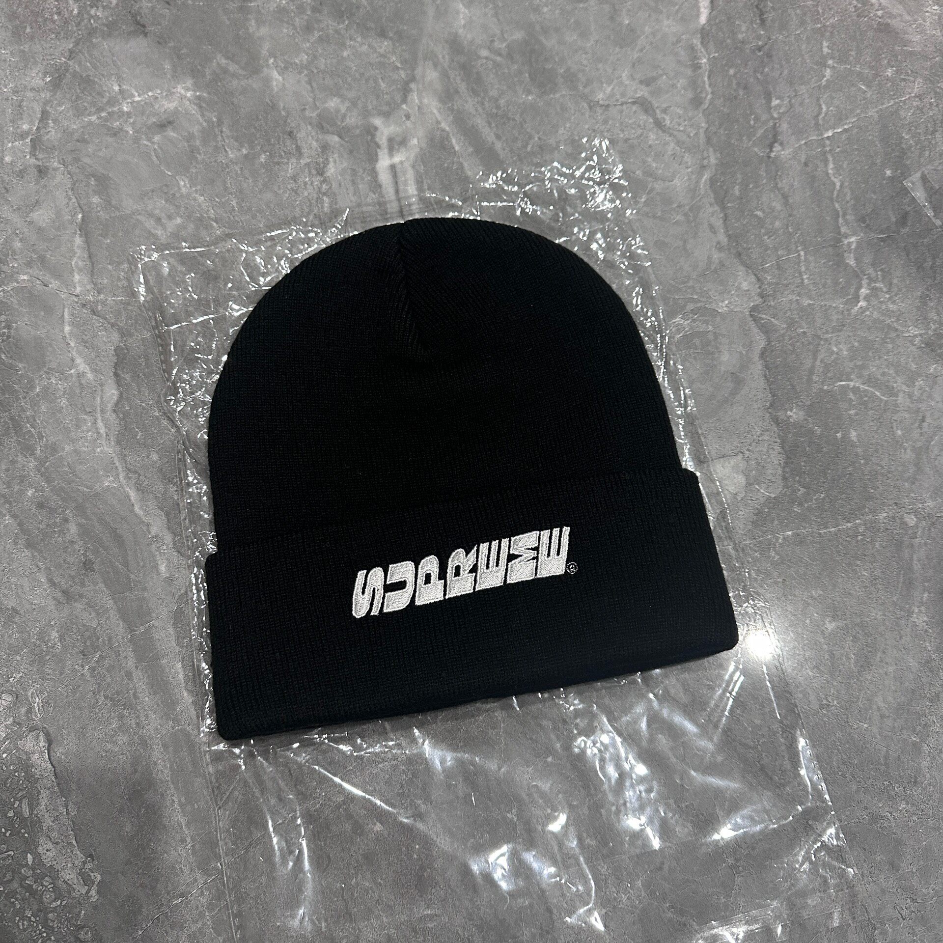 Supreme Embroidered Black Knit Beanie