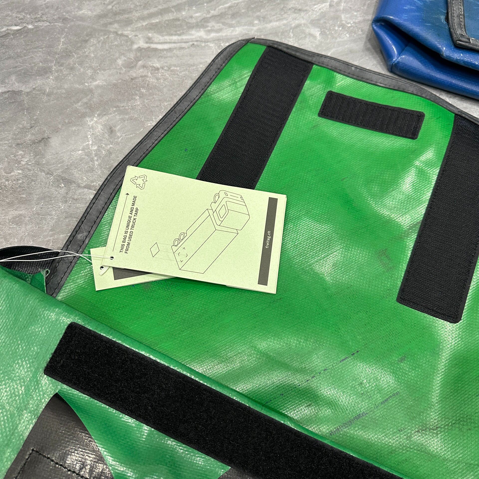 Freitag F14 Green Black Messenger Bag — back