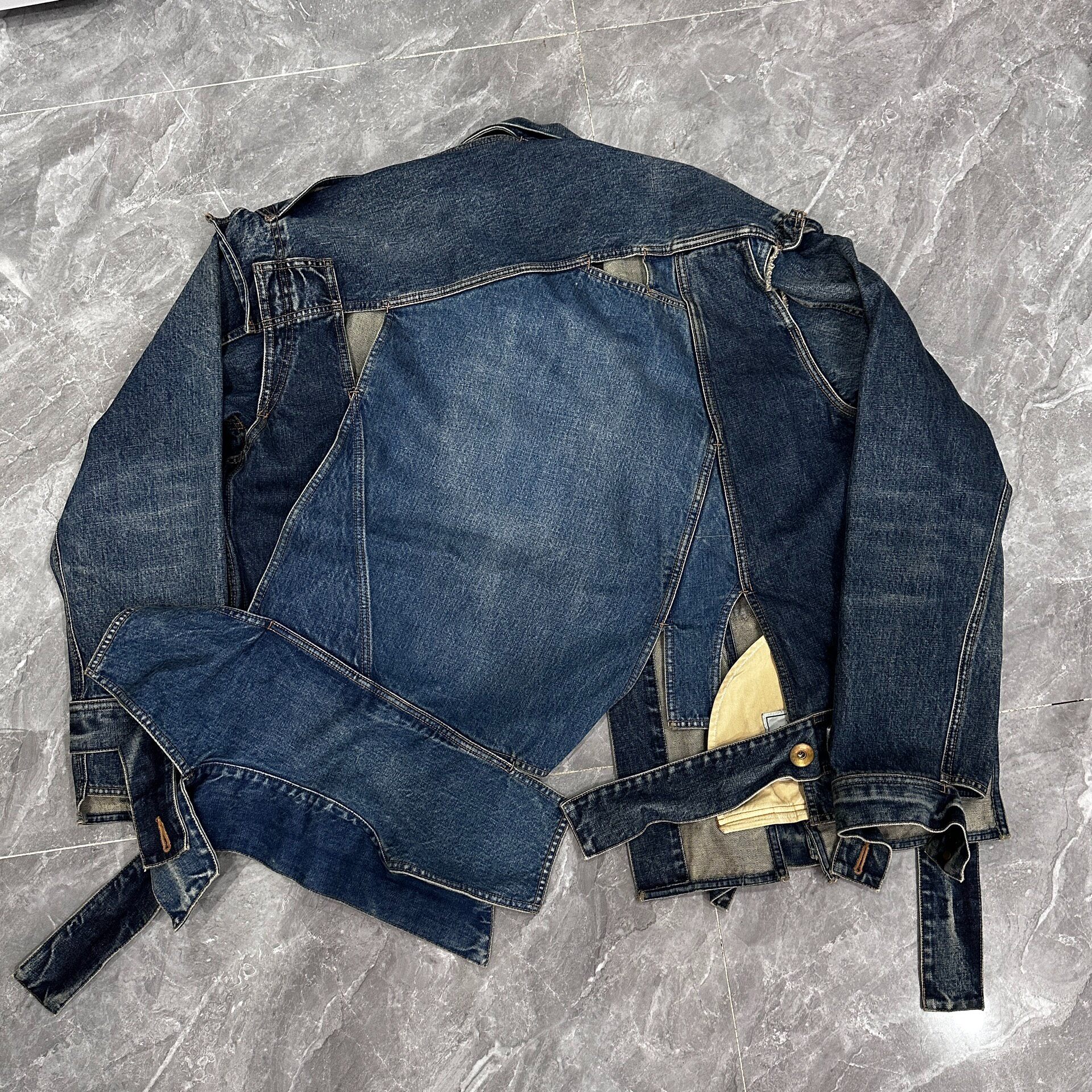 Mihara Yasuhiro Distressed Denim Jacket — front