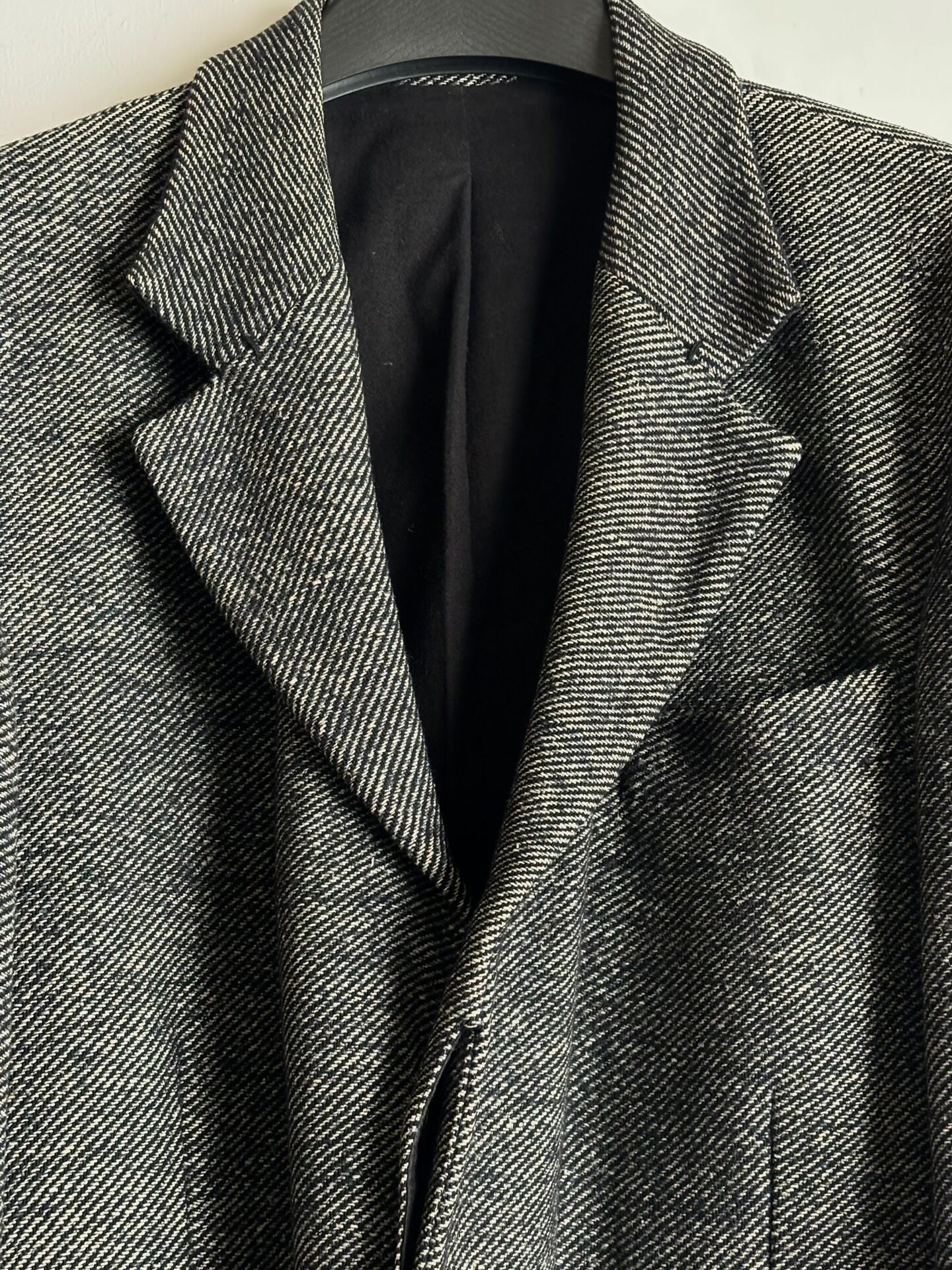 Ann Demeulemeester Gray Herringbone Coat — detail