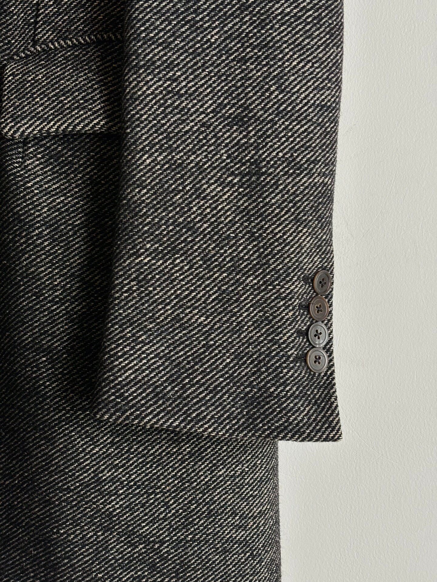 Ann Demeulemeester Gray Herringbone Coat — back