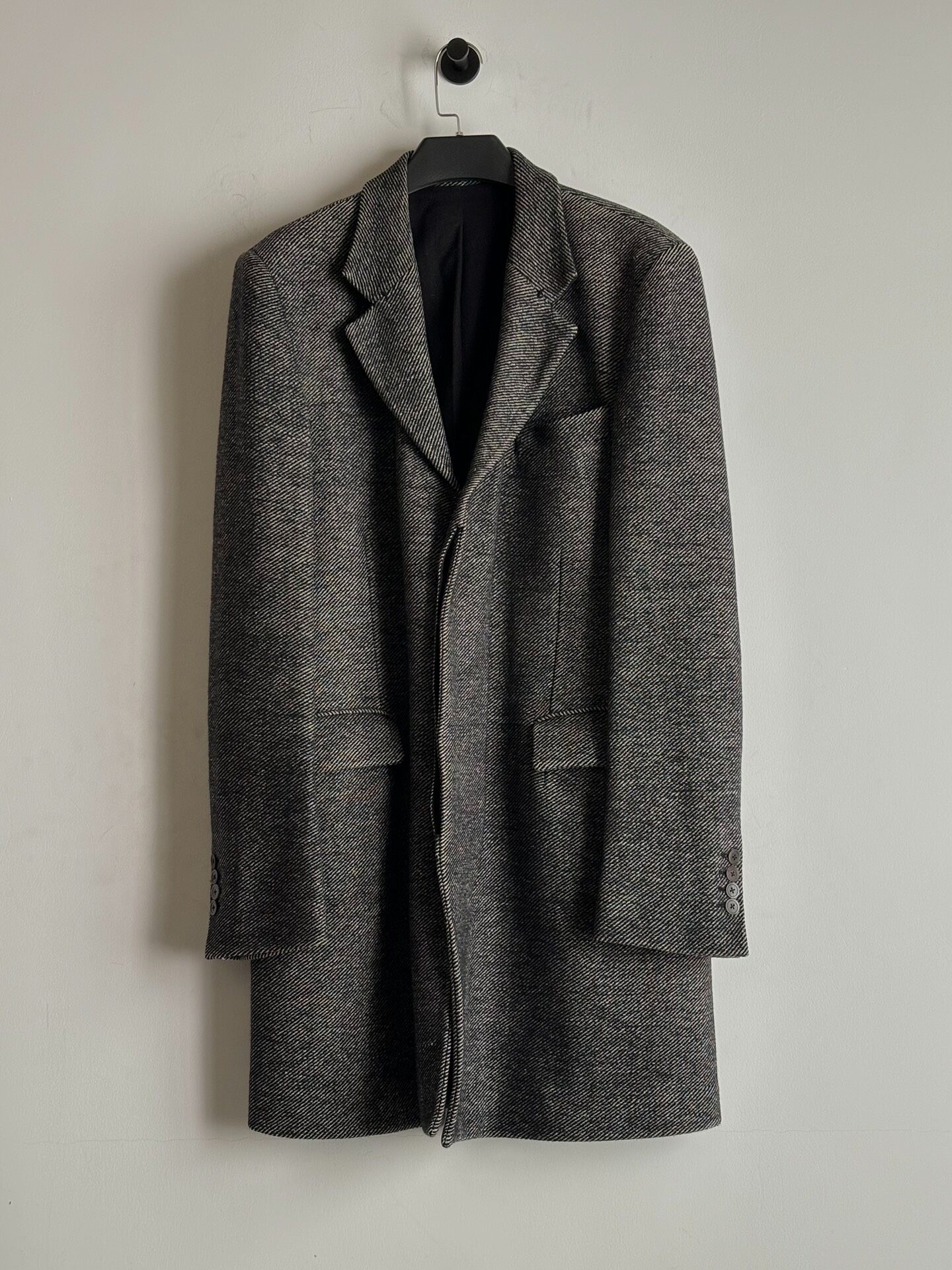 Ann Demeulemeester Gray Herringbone Coat