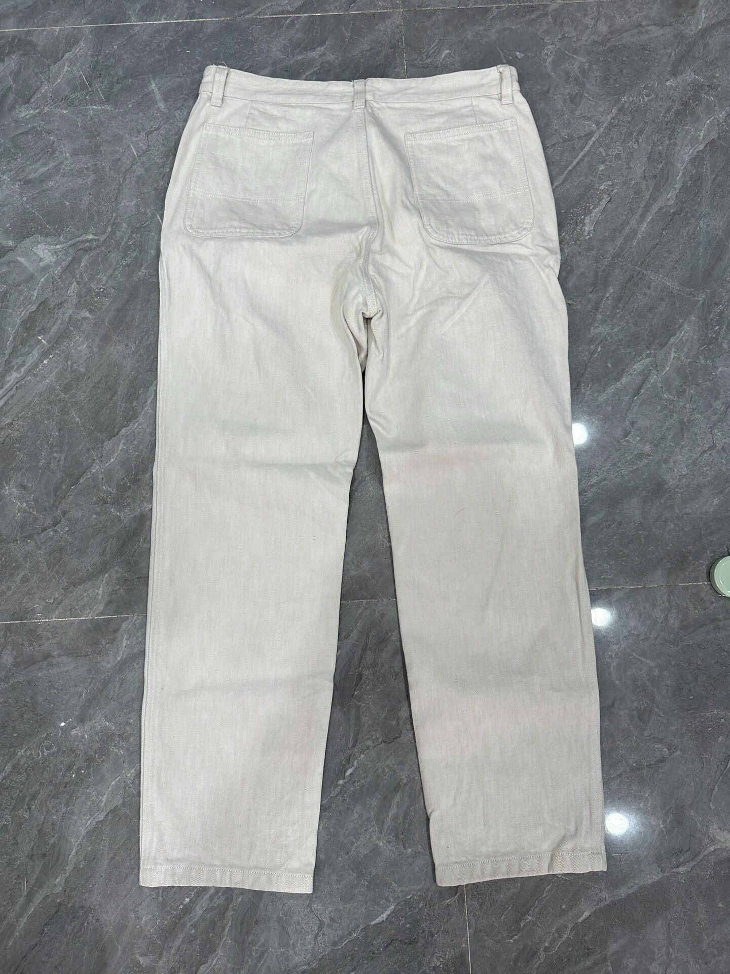 AMI Off-White Straight Wide-Leg Jeans — front