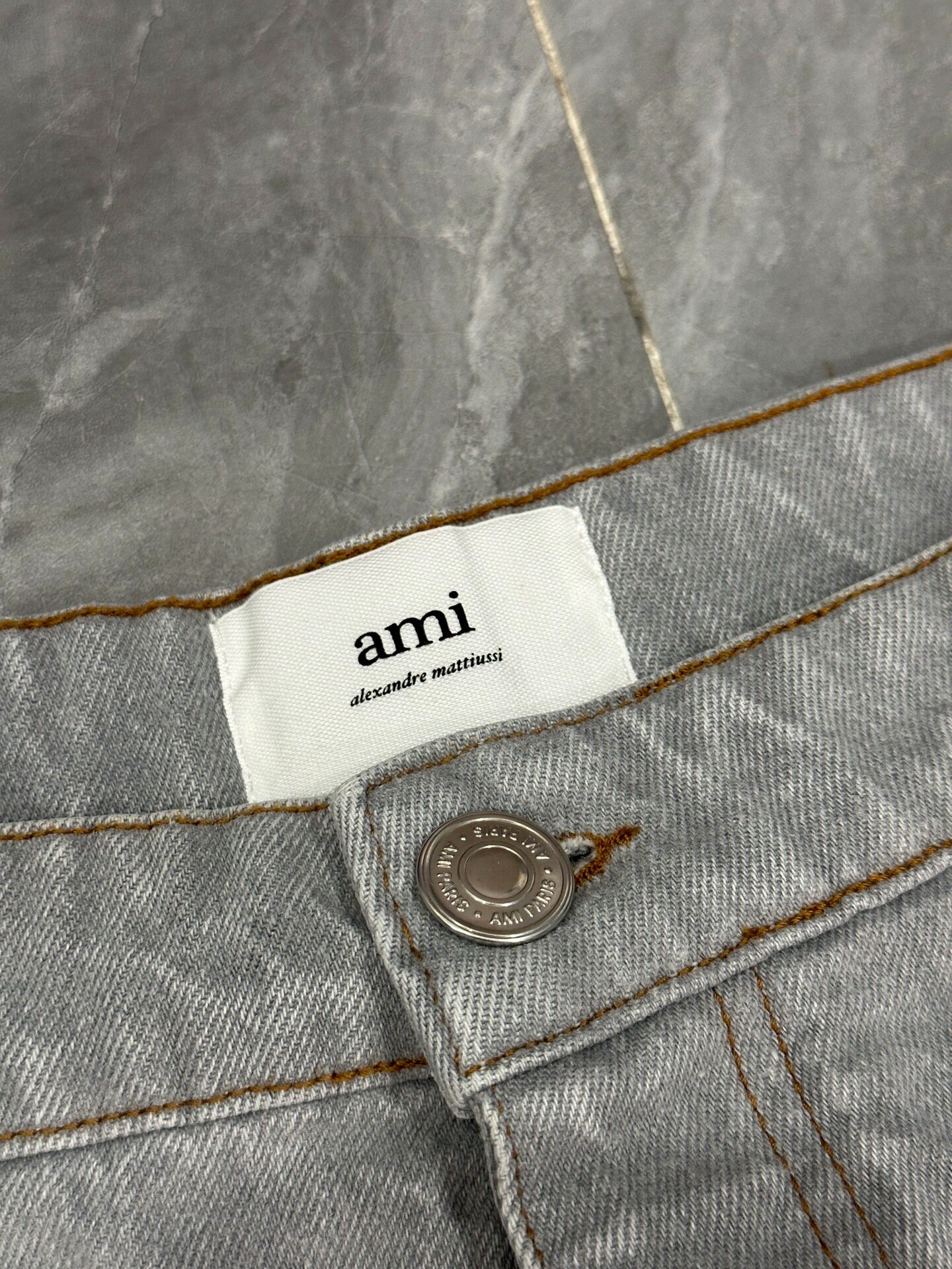 AMI Wide-Leg Micro-Flared Denim Jeans — detail
