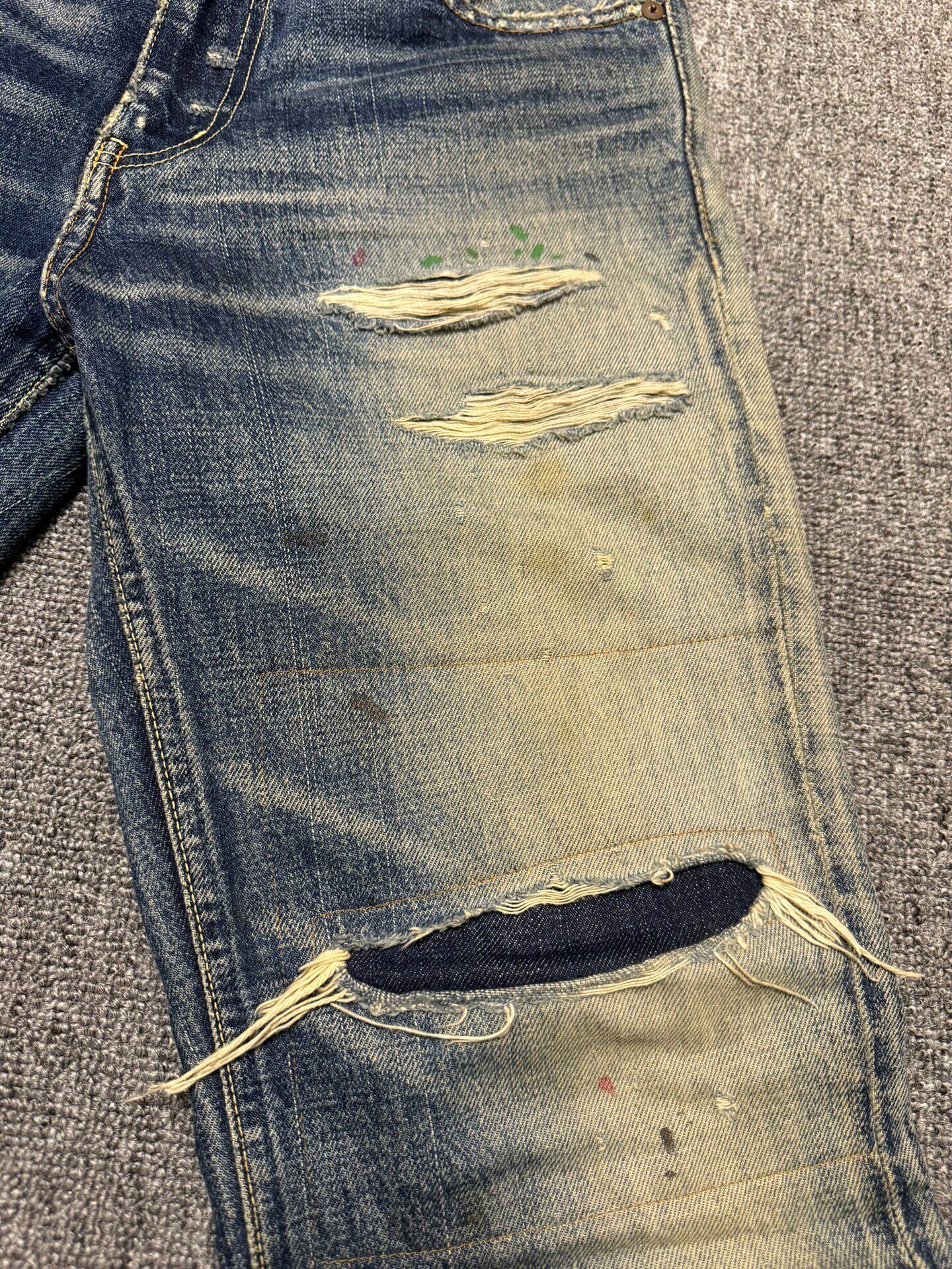 VISVIM 19SS Distressed Denim Jeans — detail
