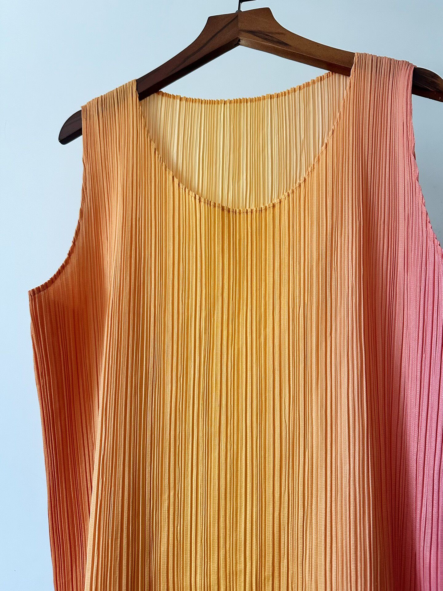 Issey Miyake Pleated Orange-Pink Vest — back